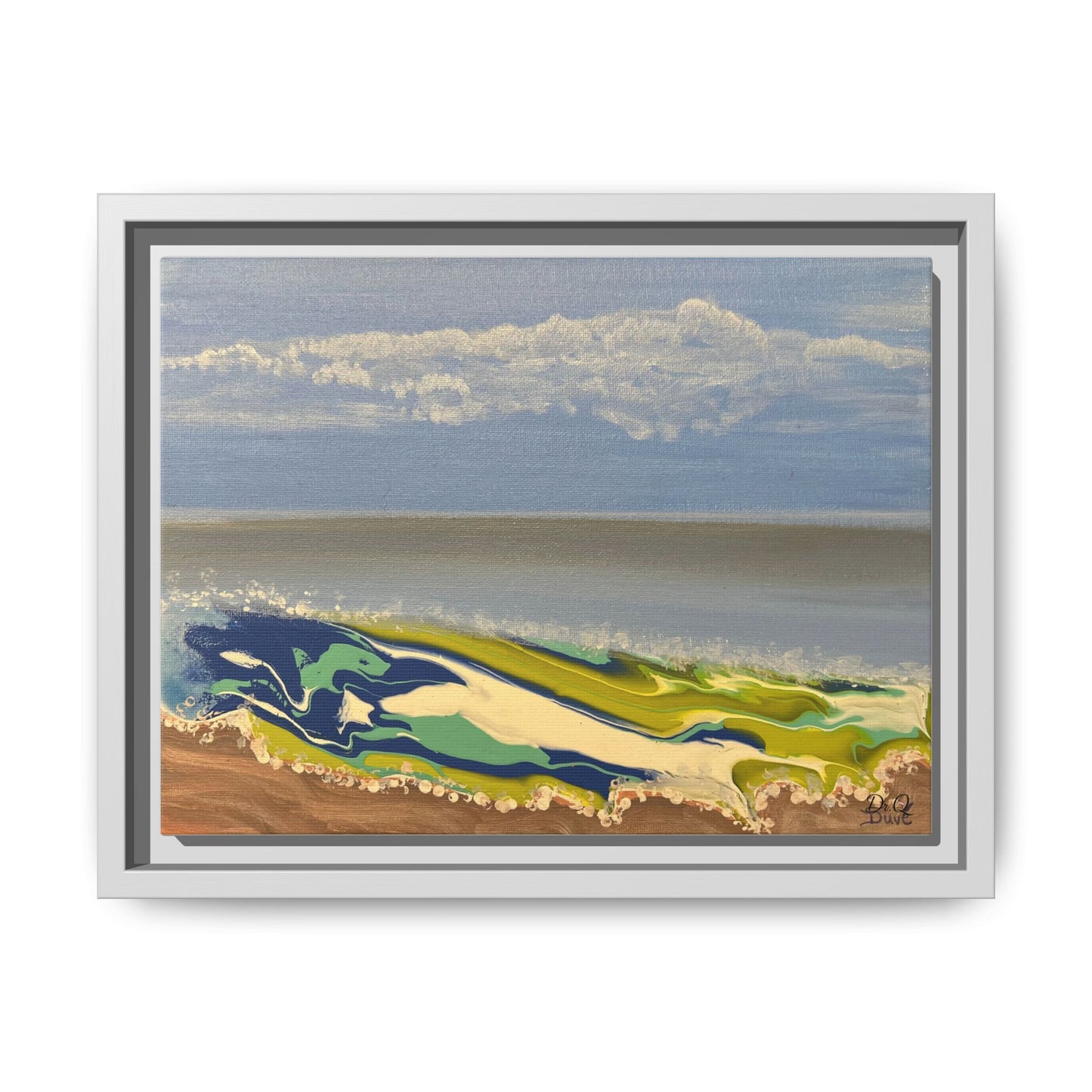 Sea Wash Matte Canvas, Framed (Multi-color)