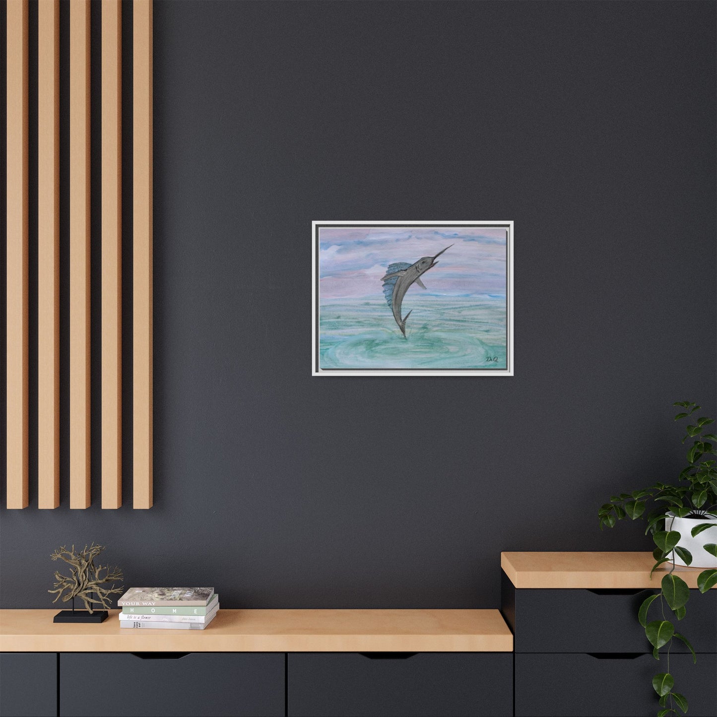 Leaping Marlin Seascape Wall Art