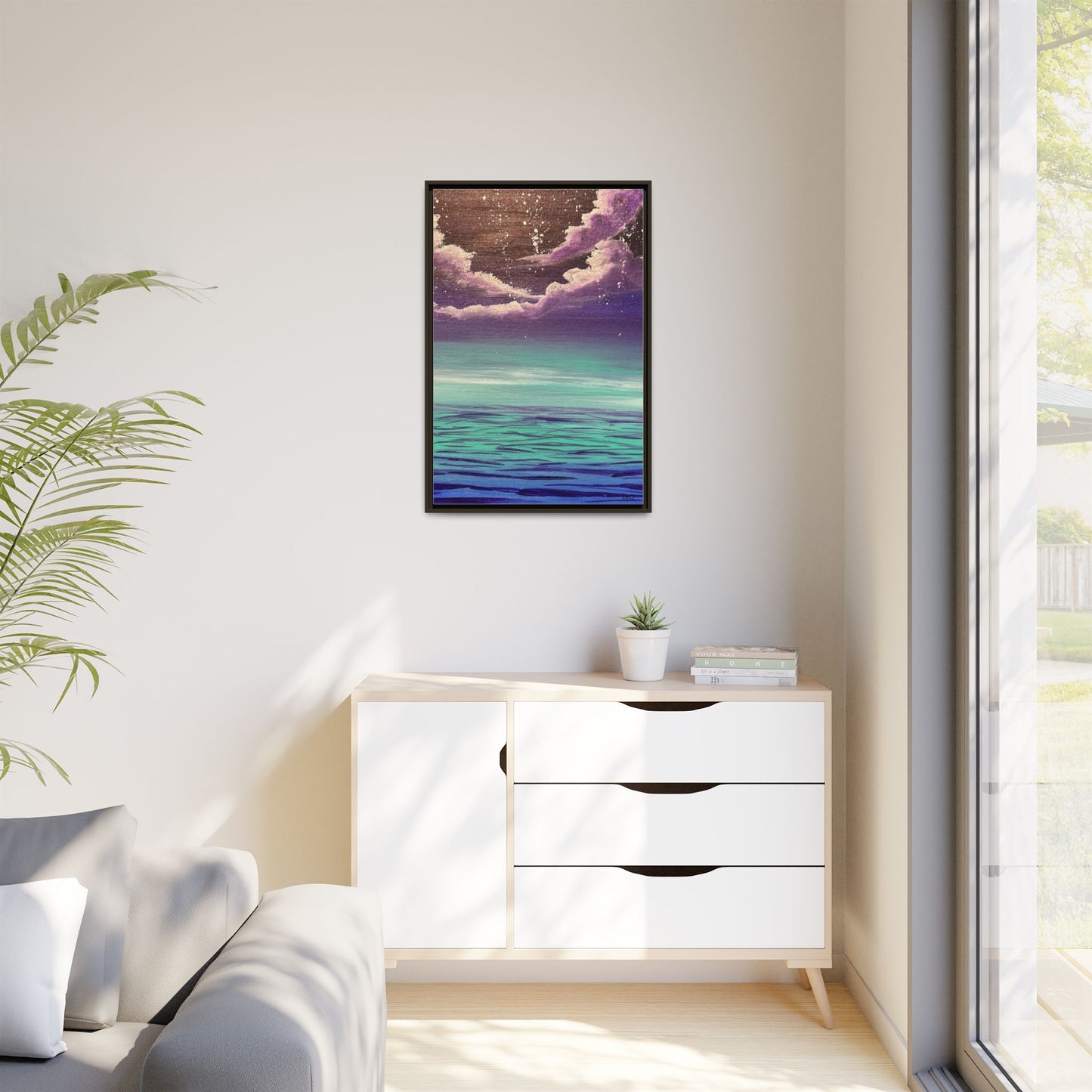 Night Sky Matte Canvas, Framed (Multi-color)