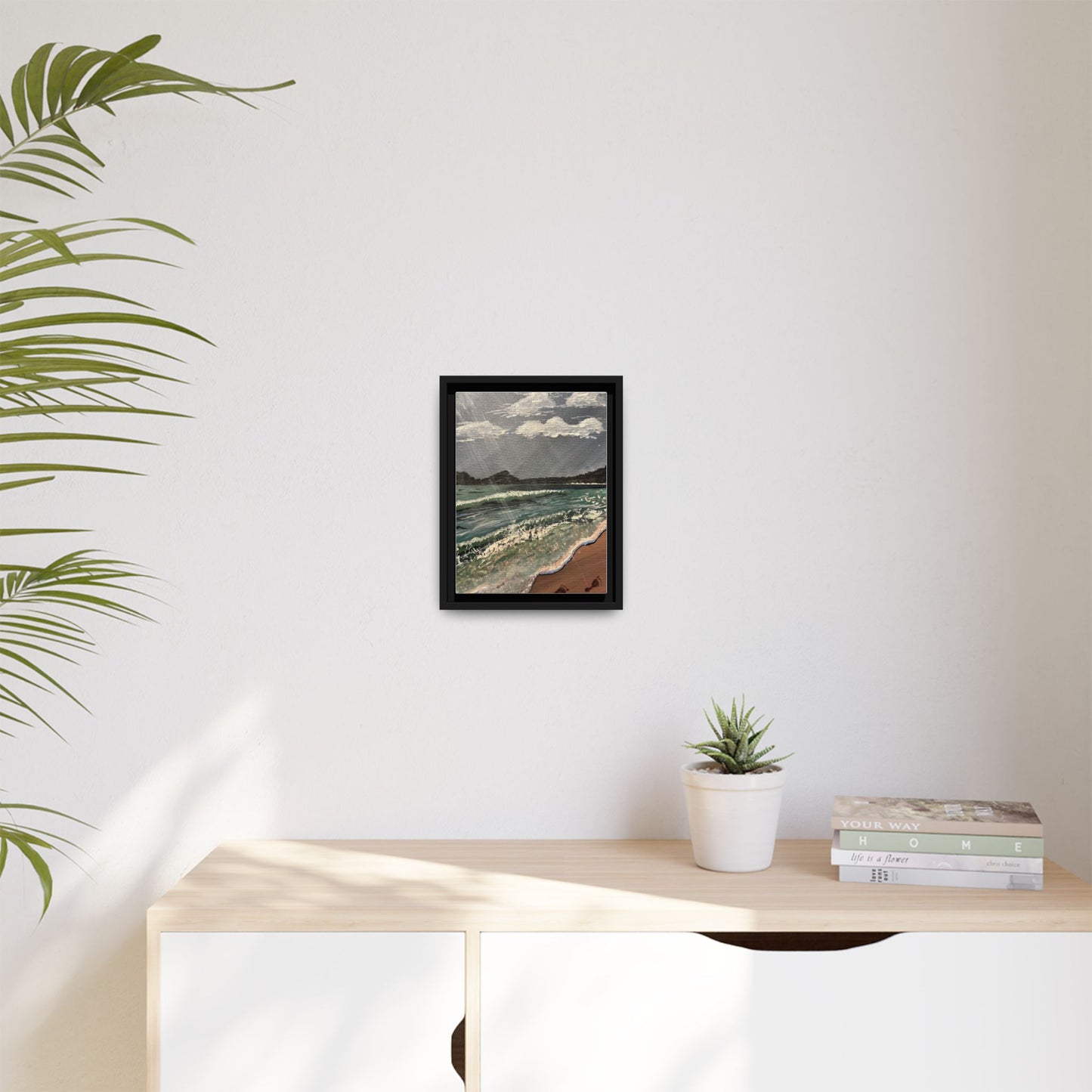 Walk on the Beach Matte Canvas, Black Frame