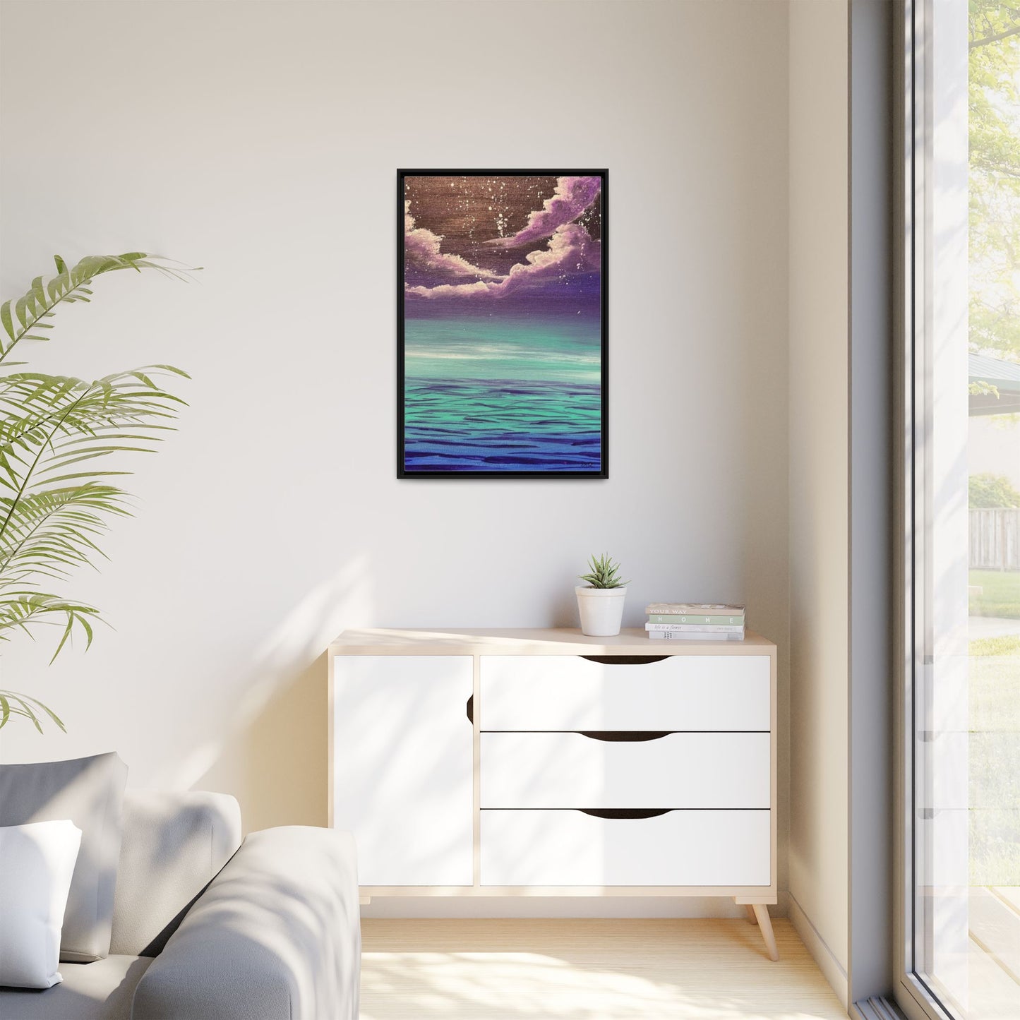 Night Sky Matte Canvas, Framed (Multi-color)
