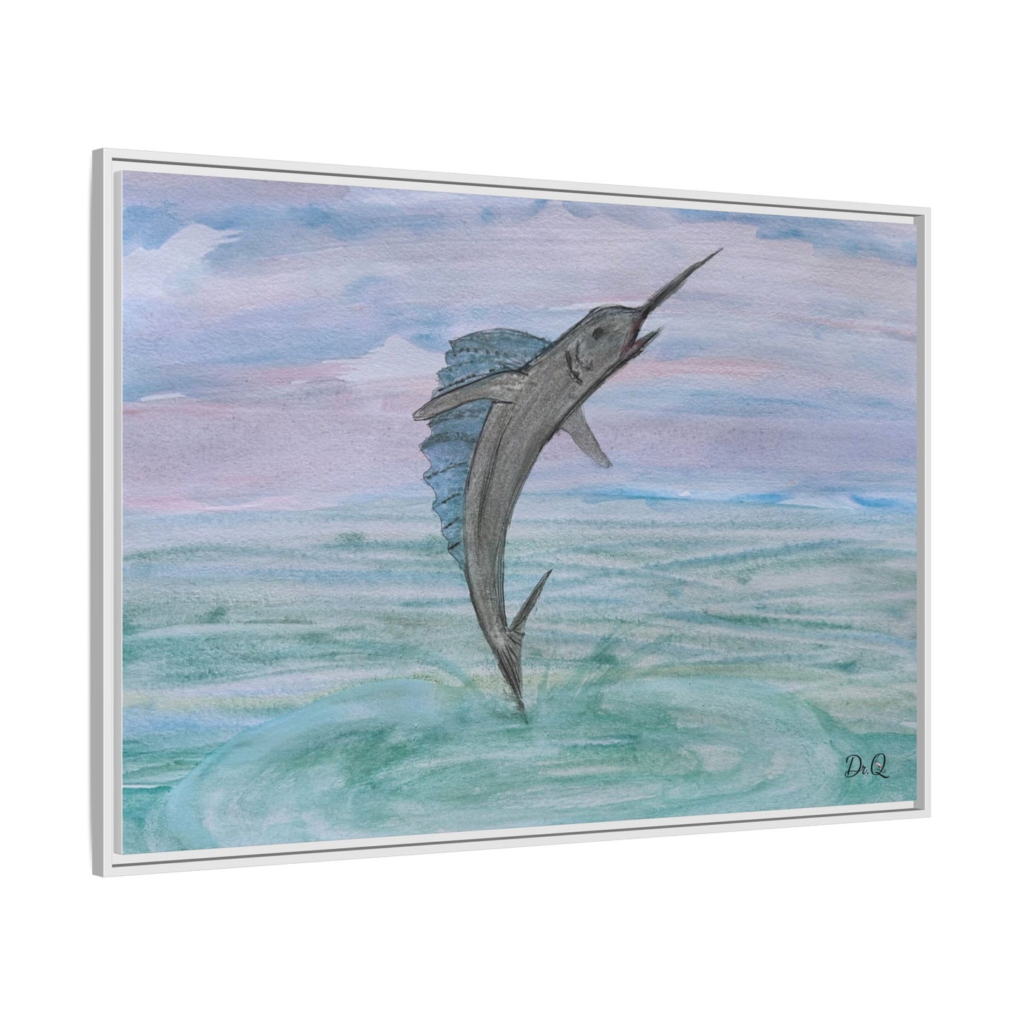 Leaping Marlin Seascape Wall Art