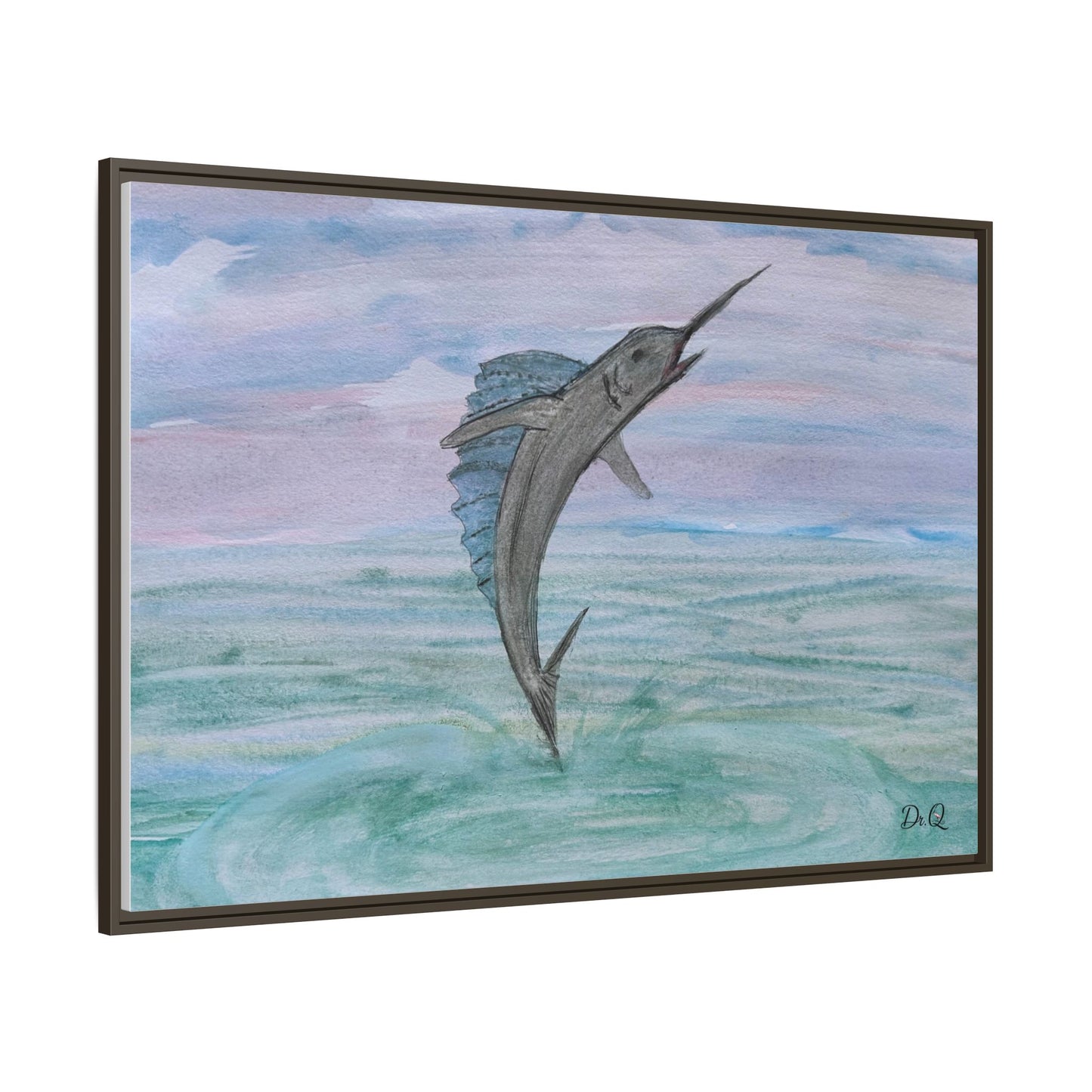 Leaping Marlin Seascape Wall Art
