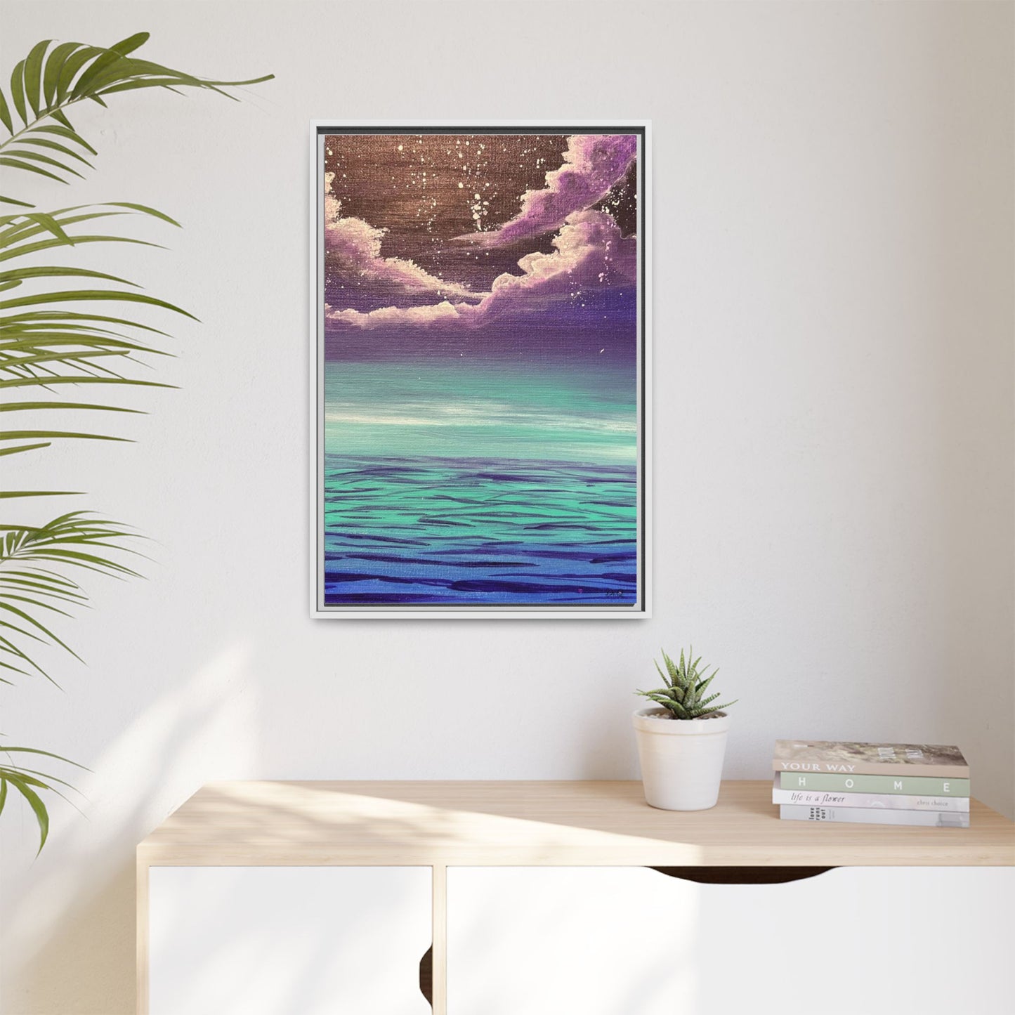 Night Sky Matte Canvas, Framed (Multi-color)