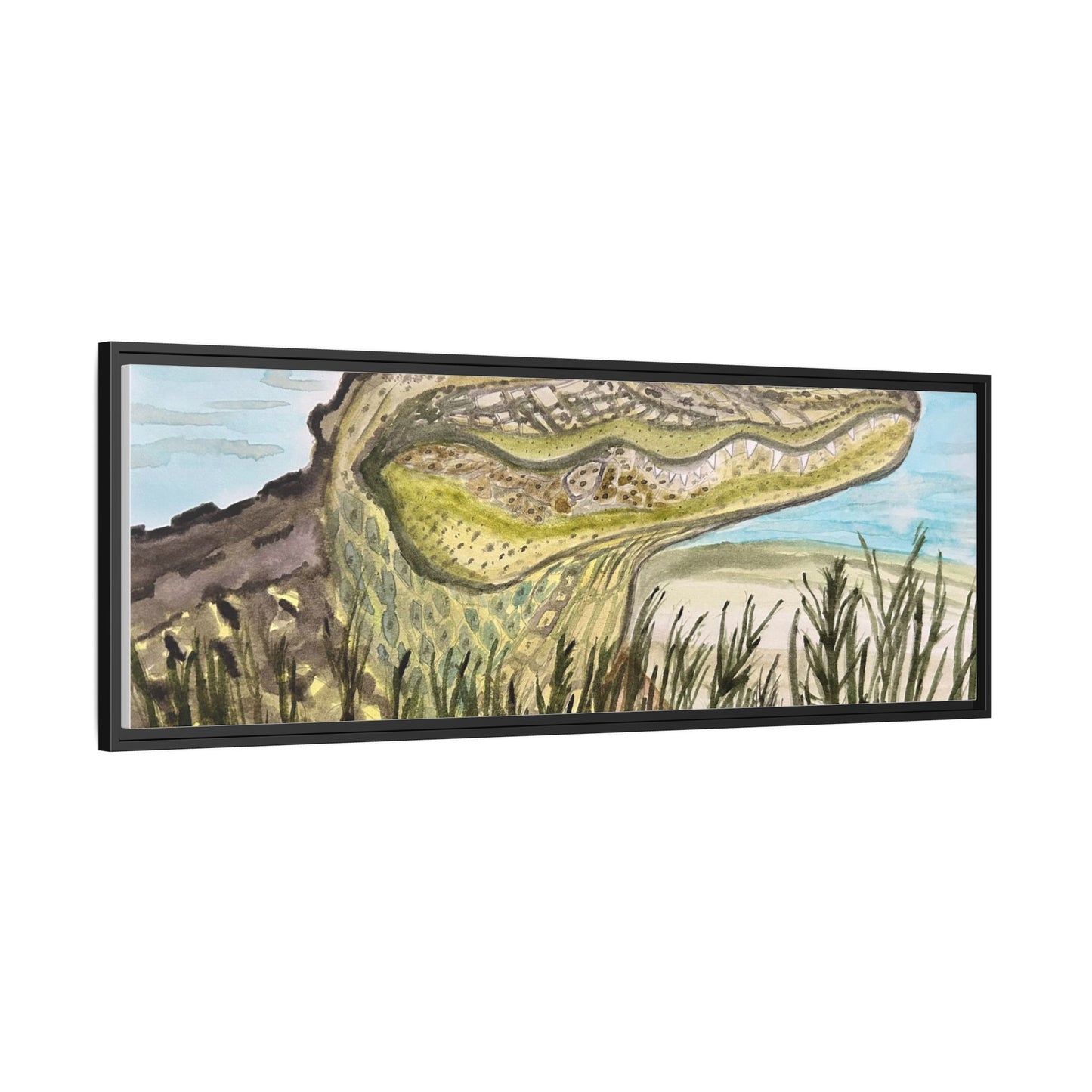 Texas Gator "Big Padre" Alligator Wall Art — Framed Matte Canvas Print