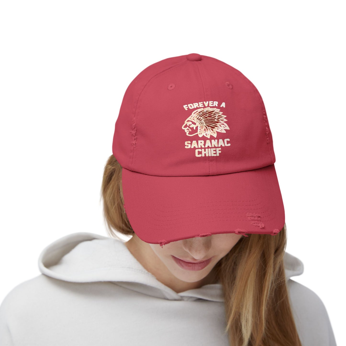 Forever a Saranac Chief Unisex Distressed Cap