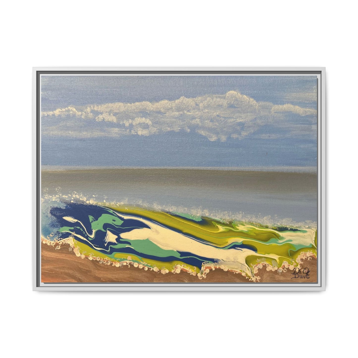 Sea Wash Matte Canvas, Framed (Multi-color)