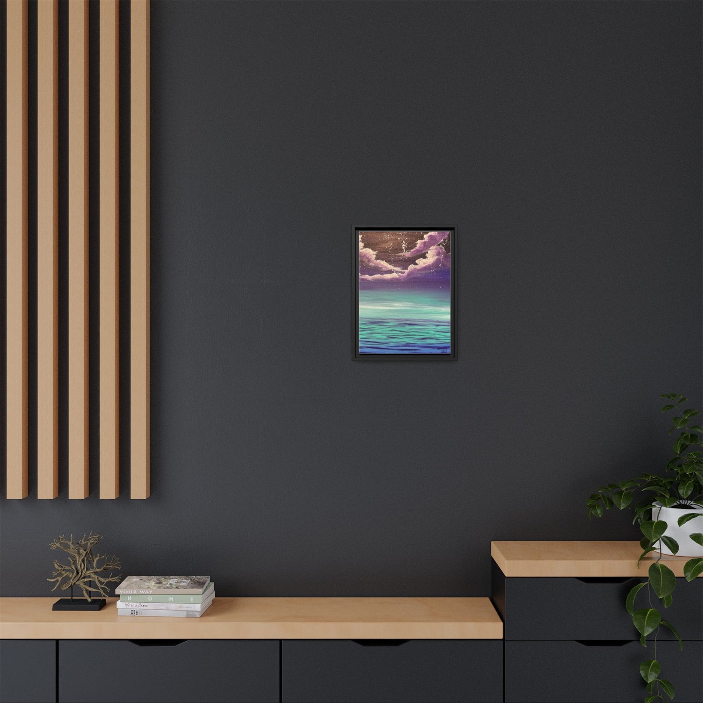 Night Sky Matte Canvas, Framed (Multi-color)
