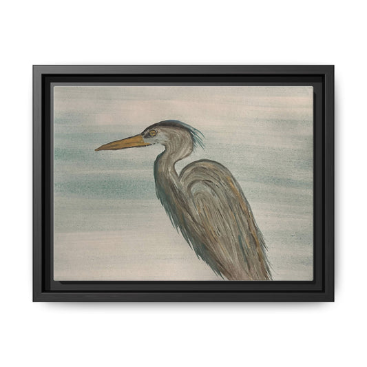 Blue Heron Matte Canvas, Framed (Multi-color)