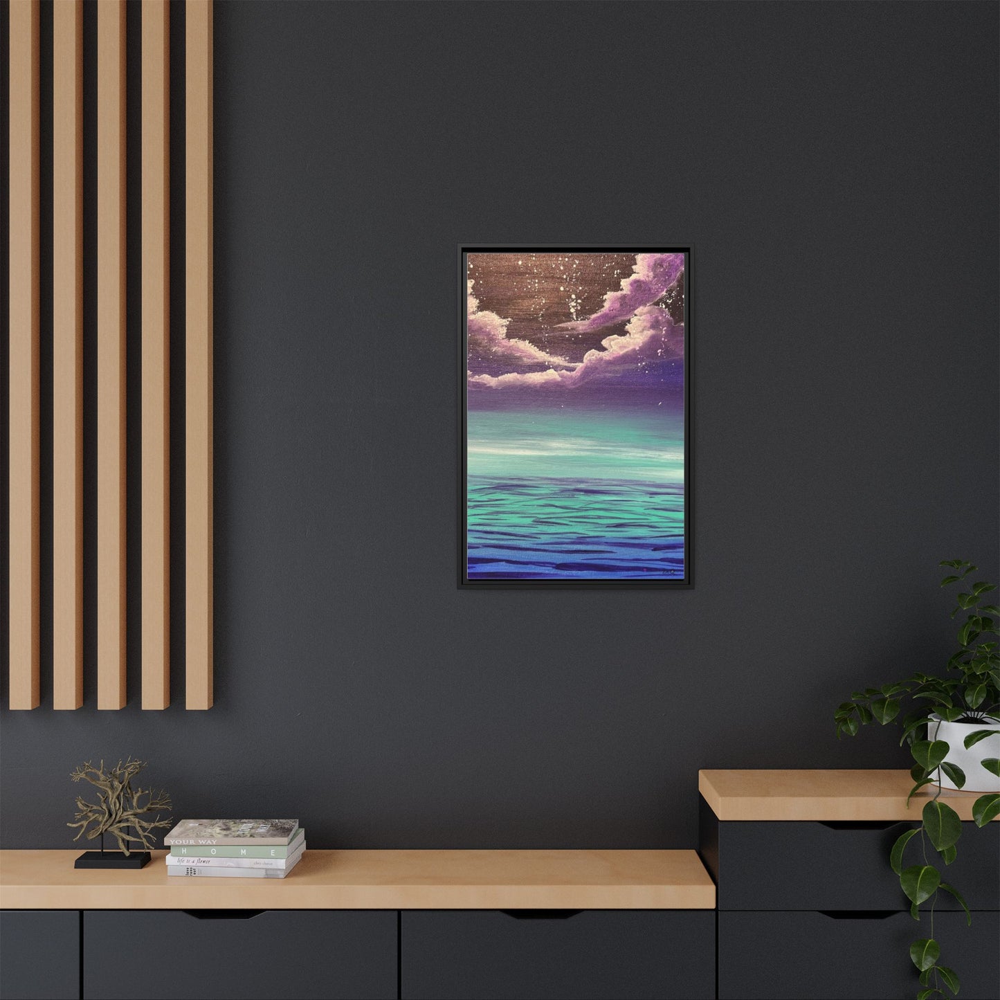 Night Sky Matte Canvas, Framed (Multi-color)