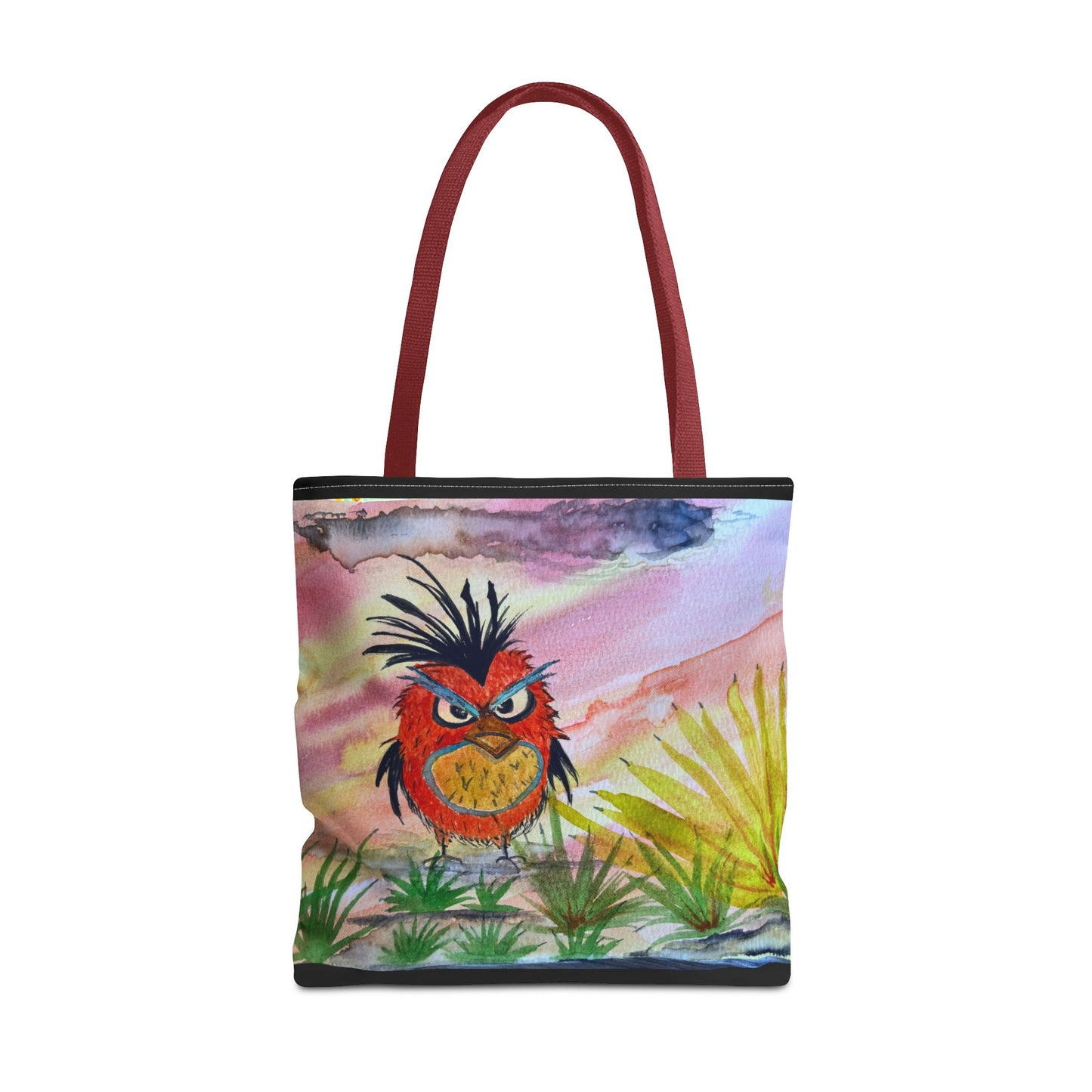 Funky Owl Art Tote Bag, Unique Tote for Shopping, Beach, Gift for Bird Lovers, Cute Eco-Friendly Carryall, Handmade Art Accessory