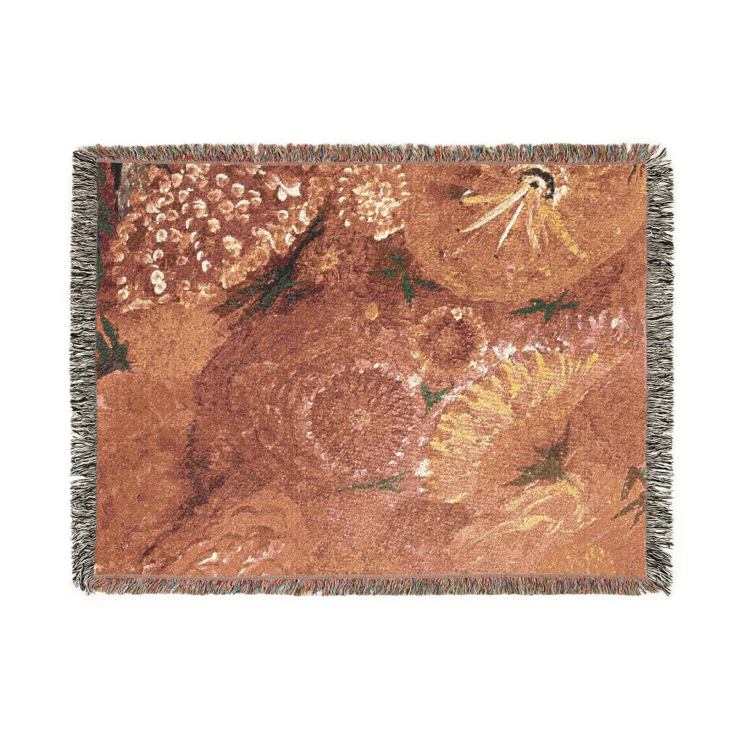 Floral Burst Woven Blanket — Cozy Abstract Swirl Throw by Dr. Q