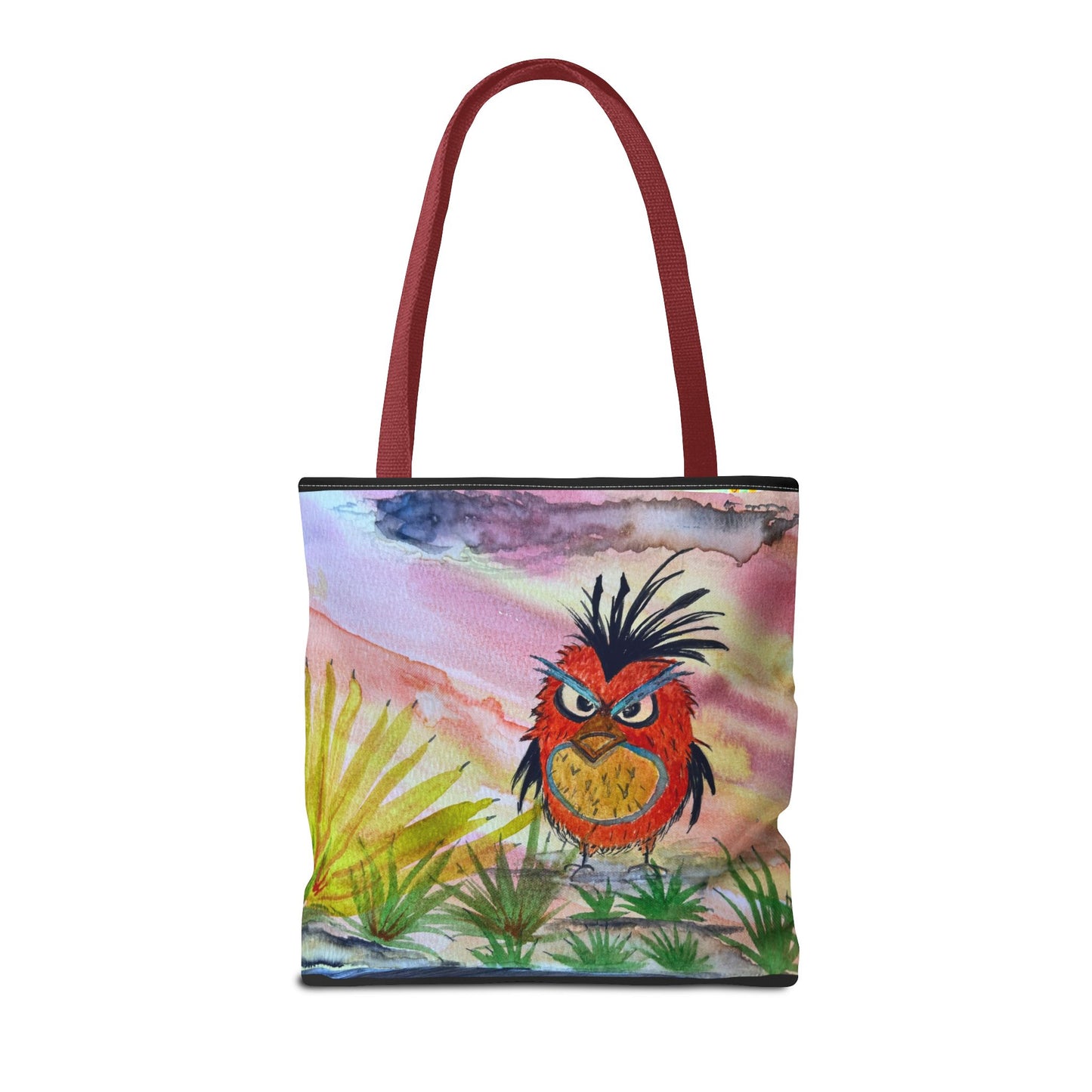 Funky Owl Art Tote Bag, Unique Tote for Shopping, Beach, Gift for Bird Lovers, Cute Eco-Friendly Carryall, Handmade Art Accessory