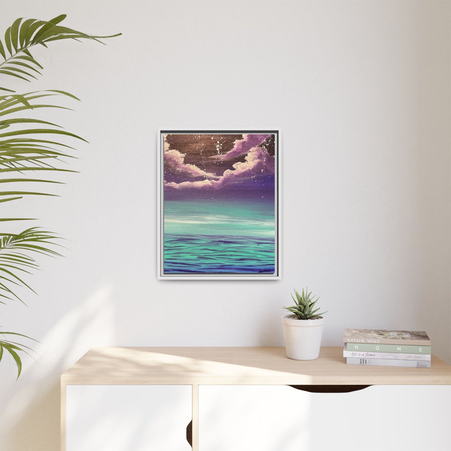 Night Sky Matte Canvas, Framed (Multi-color)