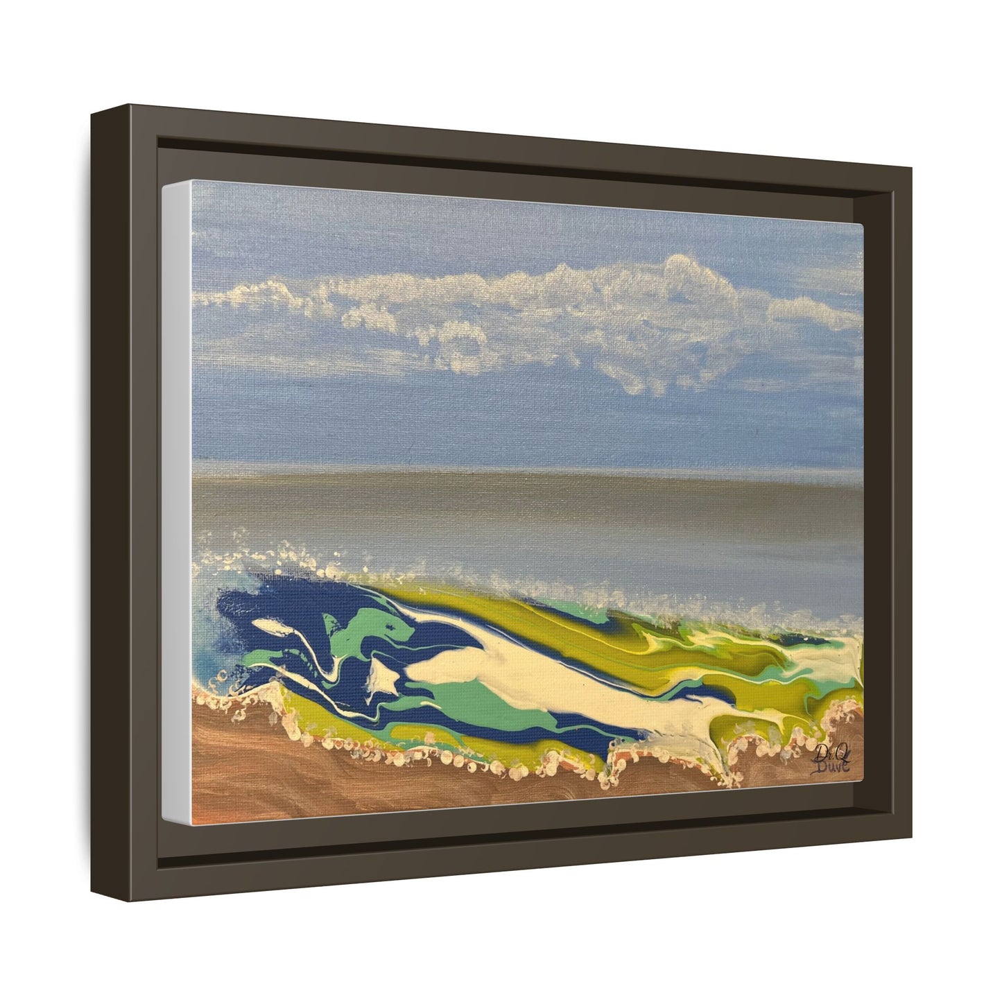 Sea Wash Matte Canvas, Framed (Multi-color)