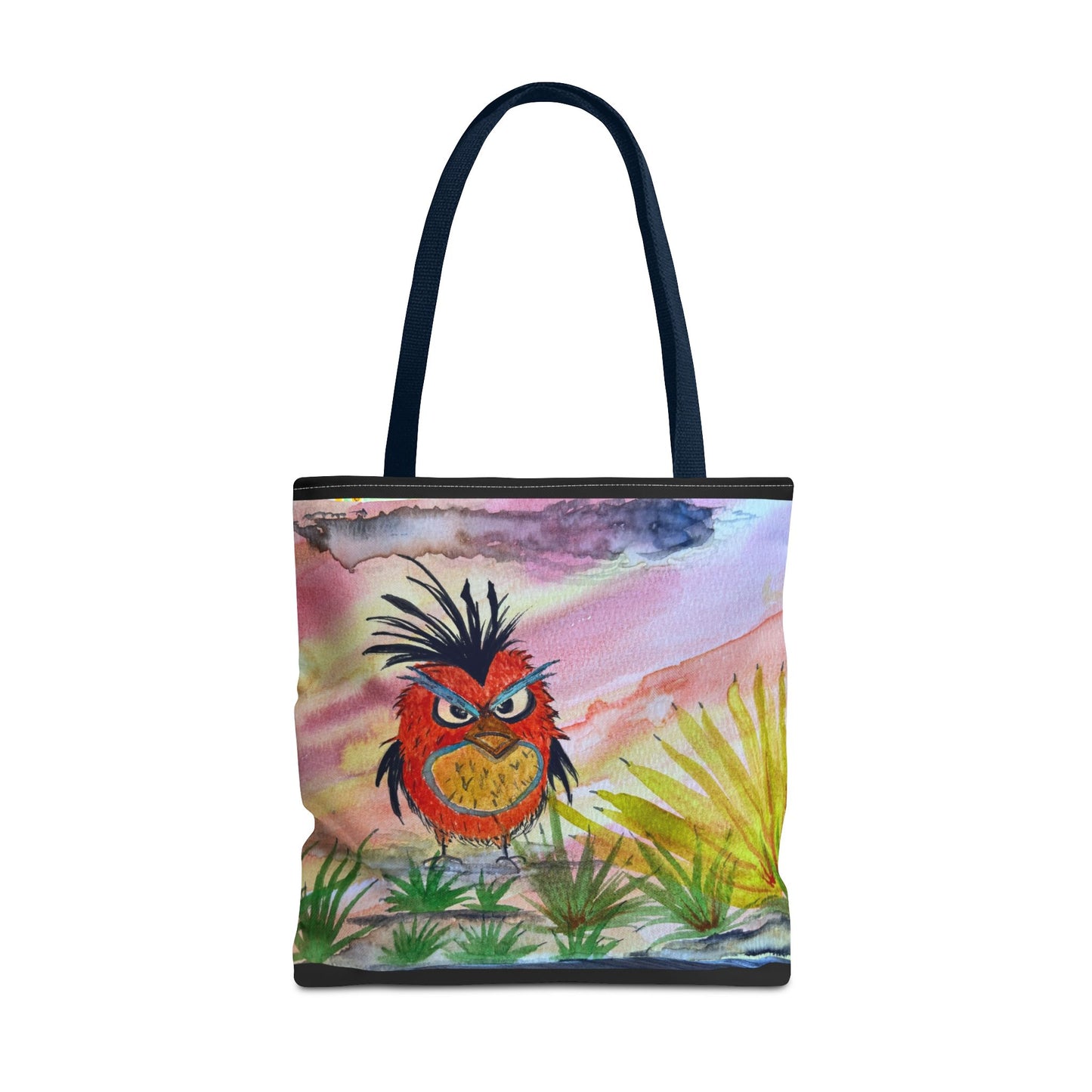 Funky Owl Art Tote Bag, Unique Tote for Shopping, Beach, Gift for Bird Lovers, Cute Eco-Friendly Carryall, Handmade Art Accessory