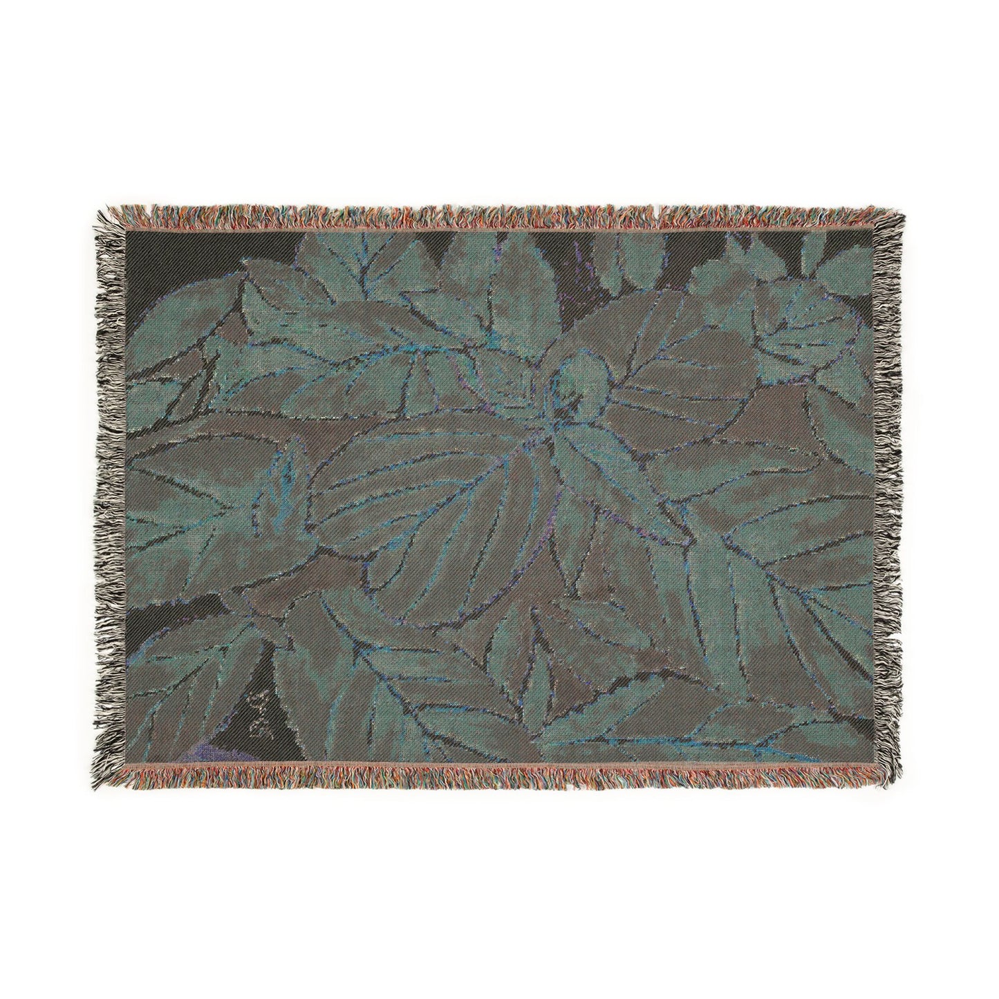 Coleus Botanical Leaves Woven Blanket — Autumn Palette Throw by Dr. Q