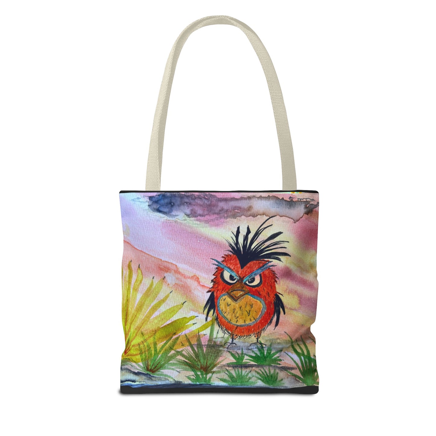 Funky Owl Art Tote Bag, Unique Tote for Shopping, Beach, Gift for Bird Lovers, Cute Eco-Friendly Carryall, Handmade Art Accessory