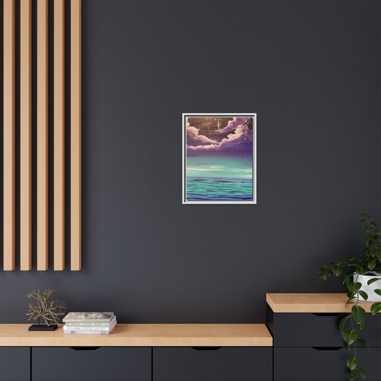 Night Sky Matte Canvas, Framed (Multi-color)