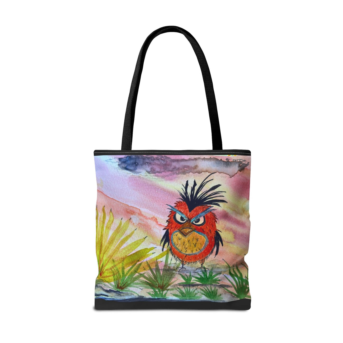 Funky Owl Art Tote Bag, Unique Tote for Shopping, Beach, Gift for Bird Lovers, Cute Eco-Friendly Carryall, Handmade Art Accessory
