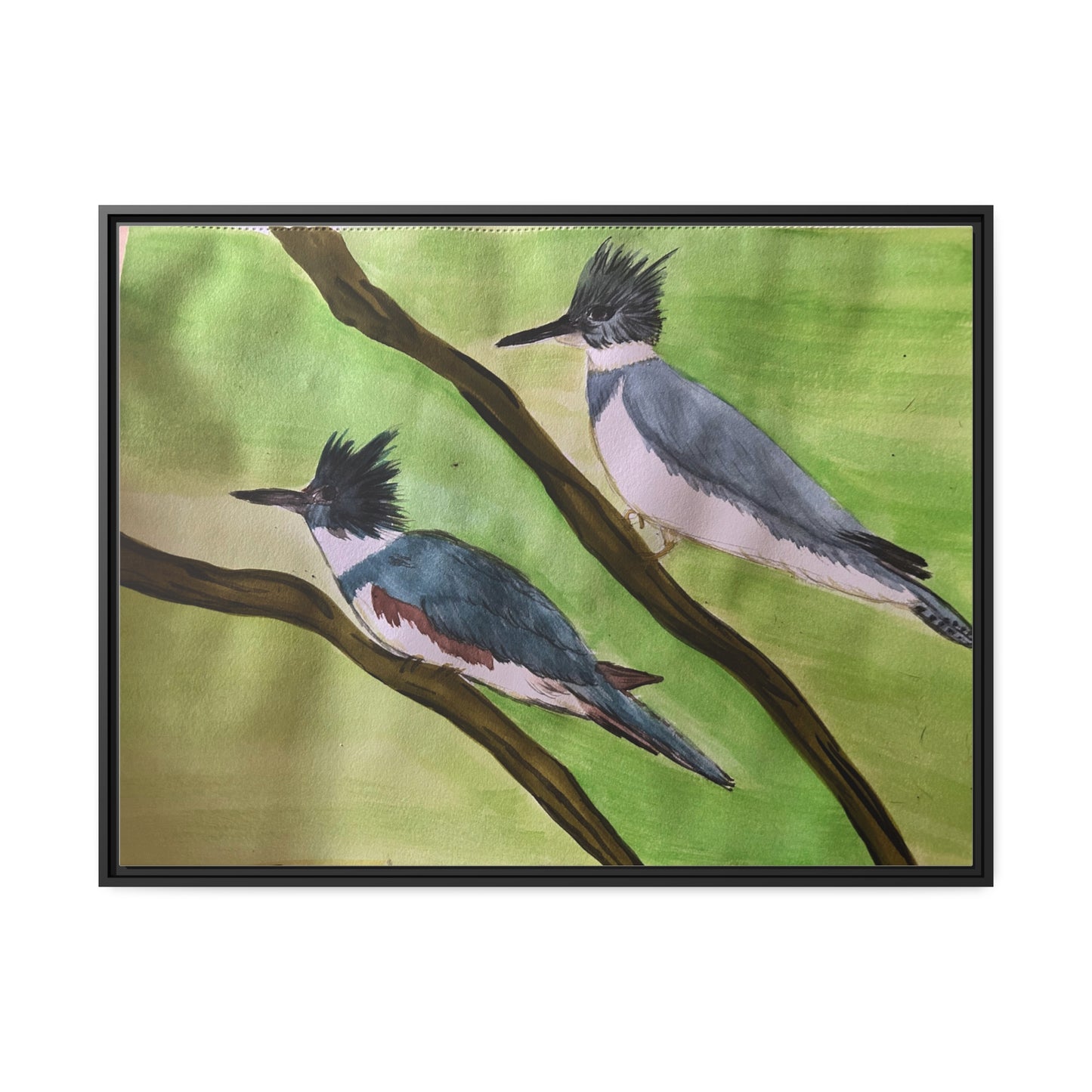 Belted King Fisher Matte Canvas, Black Frame