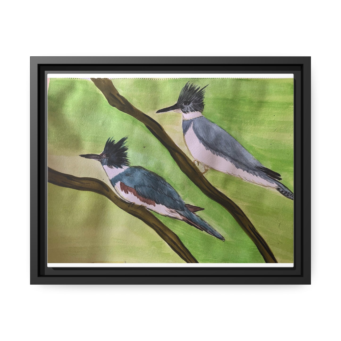 Belted King Fisher Matte Canvas, Black Frame