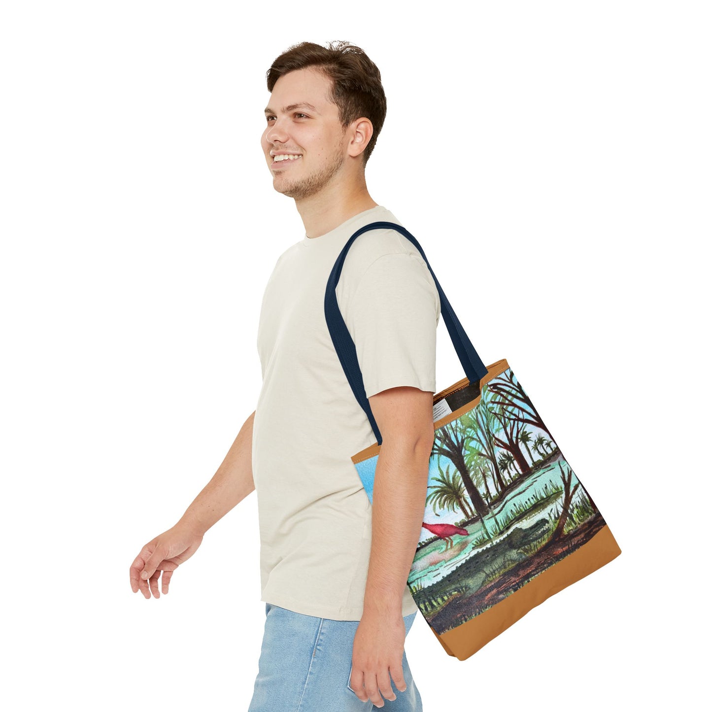 Texas Gator & Roseate Spoonbill Tote Bag — Bold All-Over Print