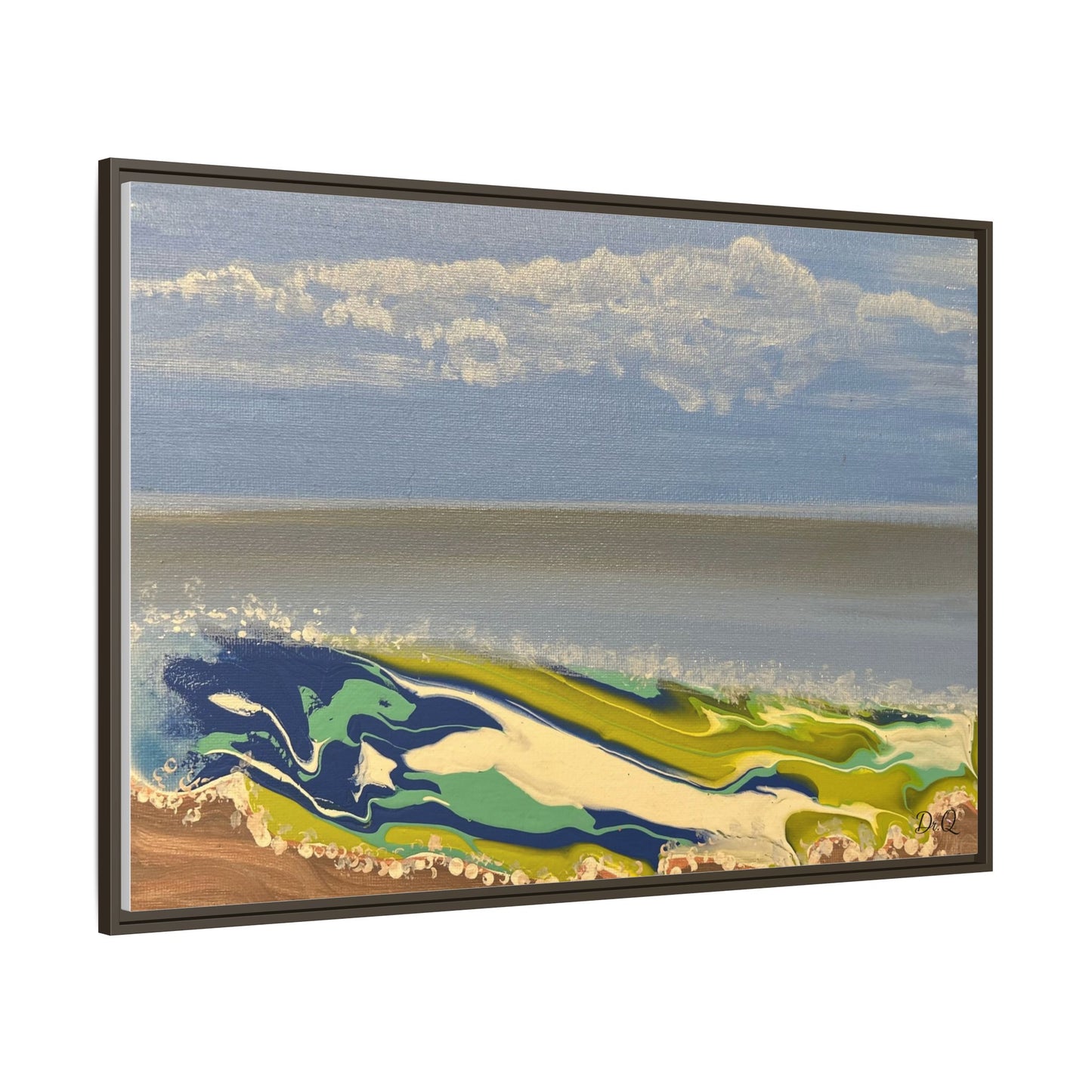 Sea Wash Matte Canvas, Framed (Multi-color)
