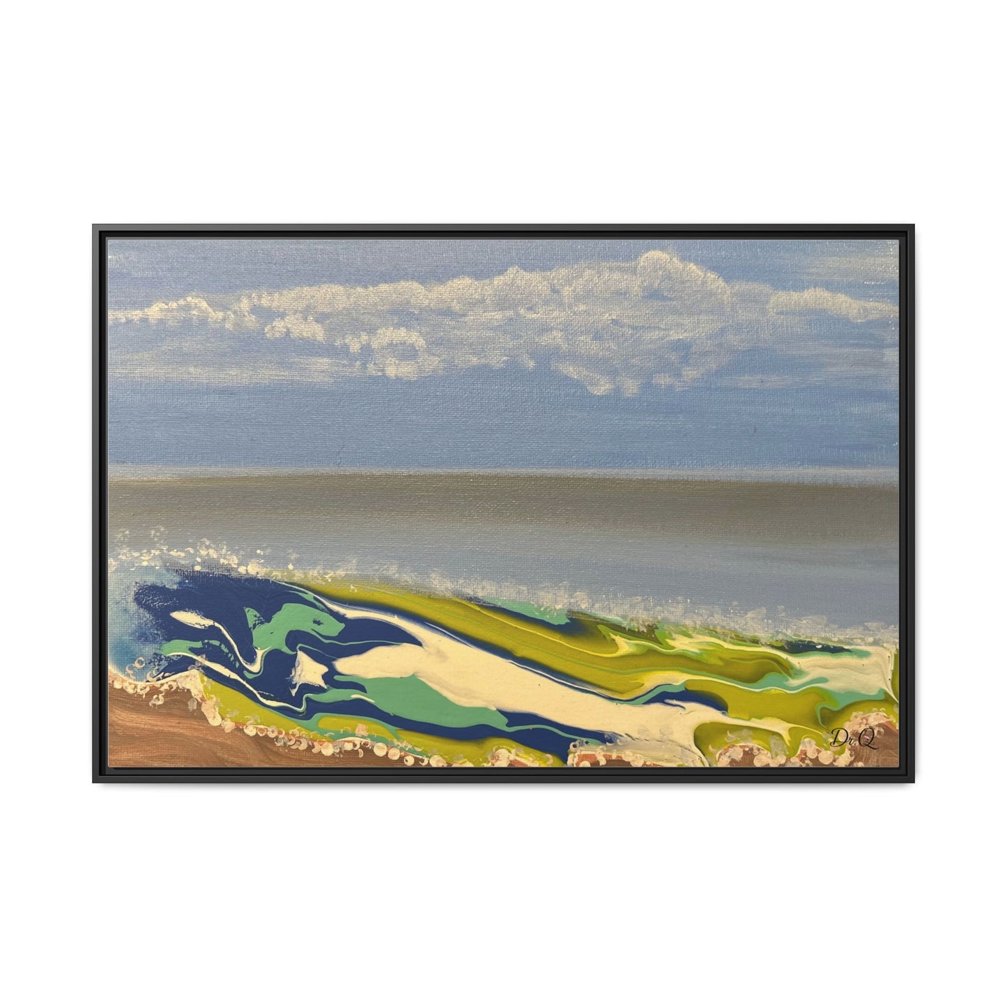 Sea Wash Matte Canvas, Framed (Multi-color)