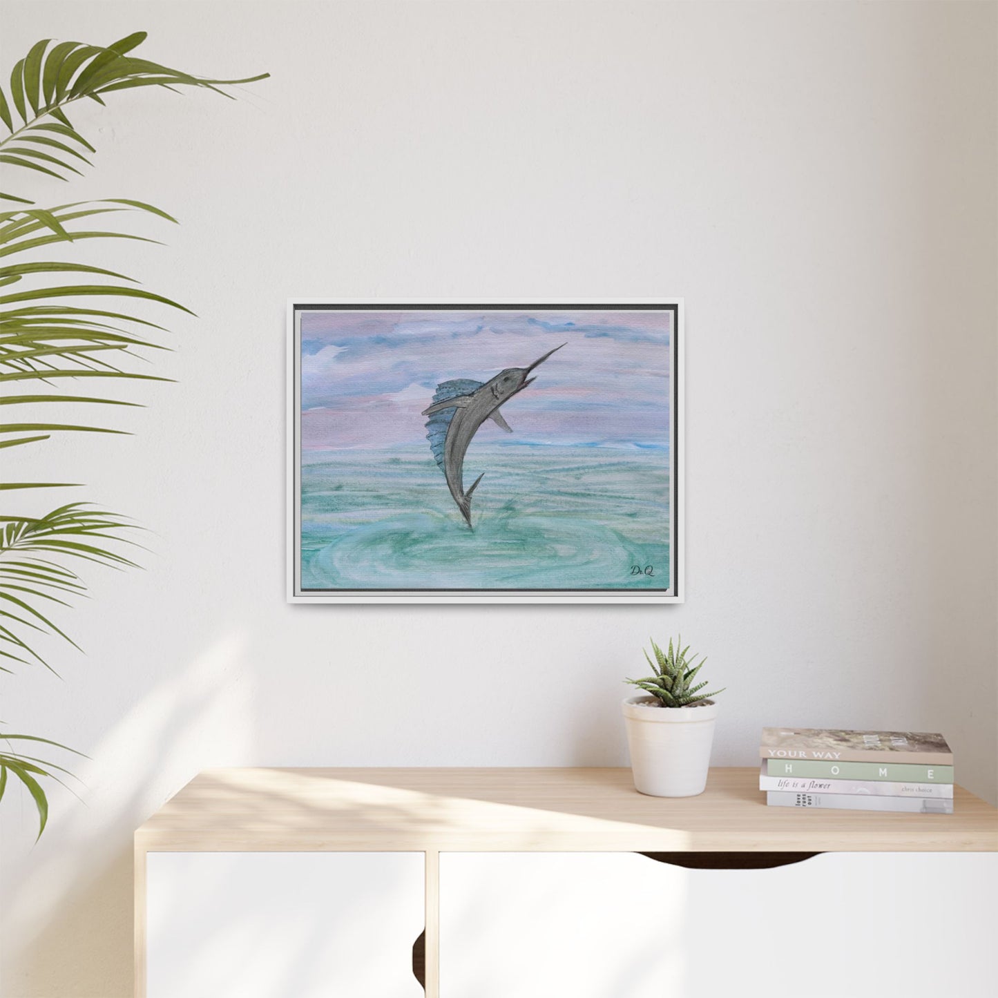 Leaping Marlin Seascape Wall Art