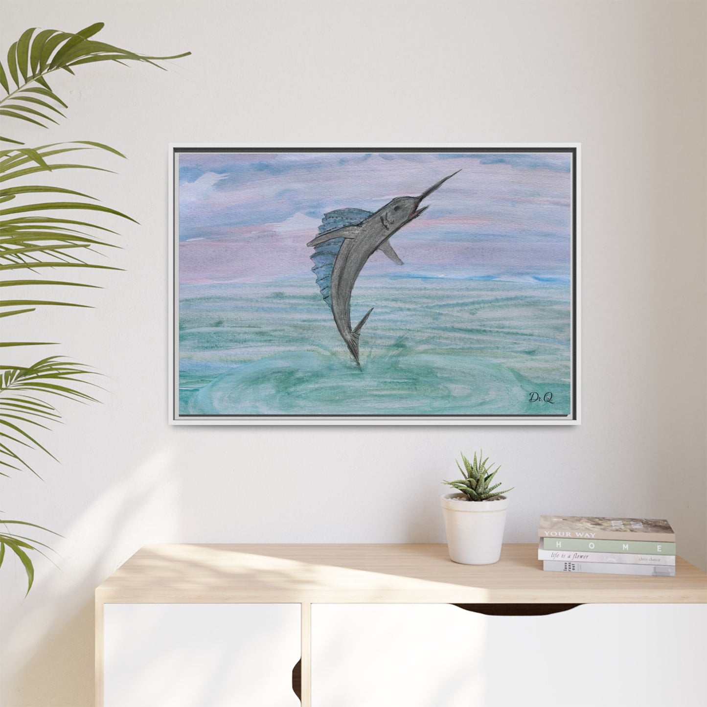 Leaping Marlin Seascape Wall Art