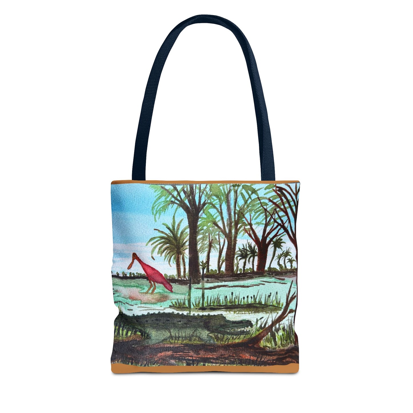 Texas Gator & Roseate Spoonbill Tote Bag — Bold All-Over Print