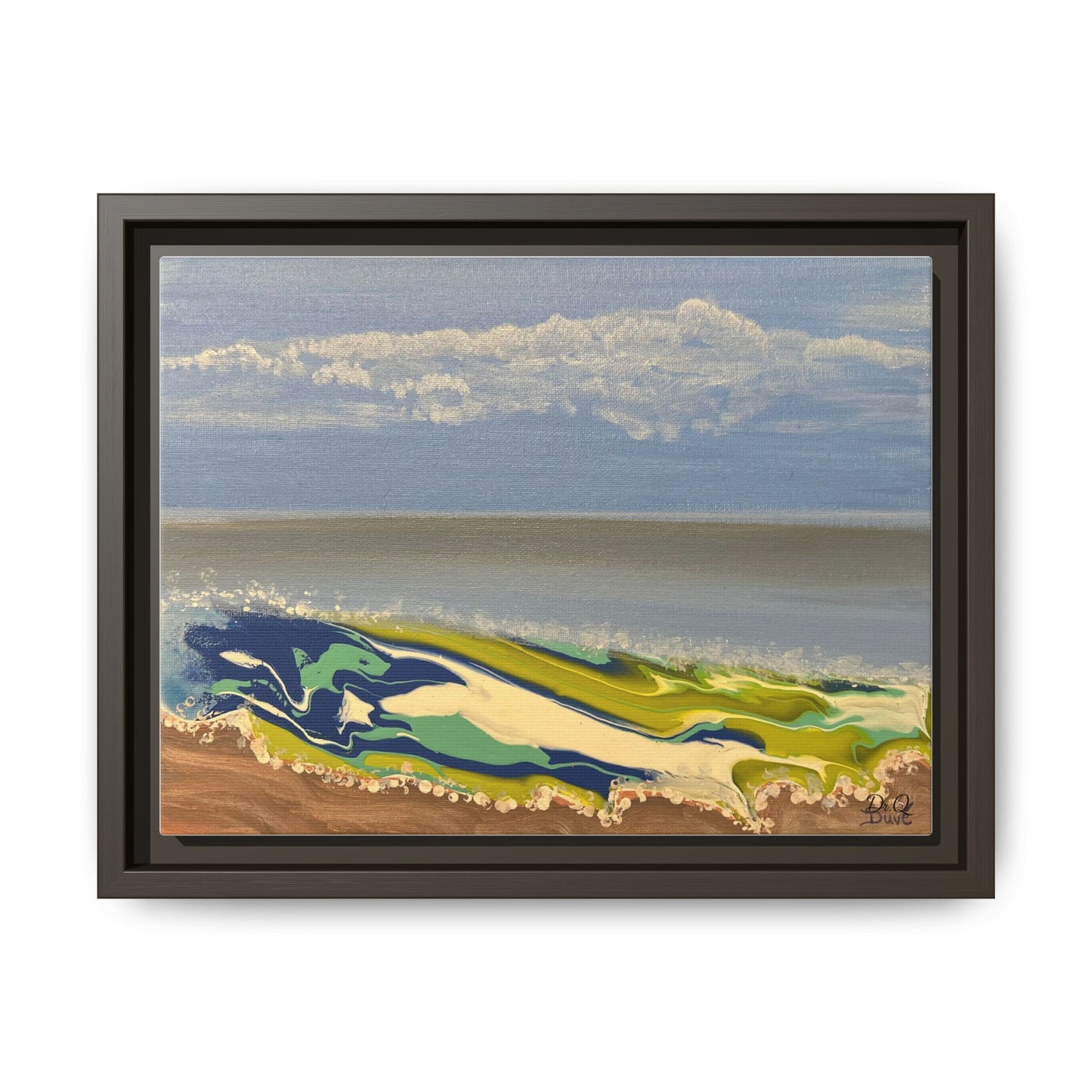 Sea Wash Matte Canvas, Framed (Multi-color)