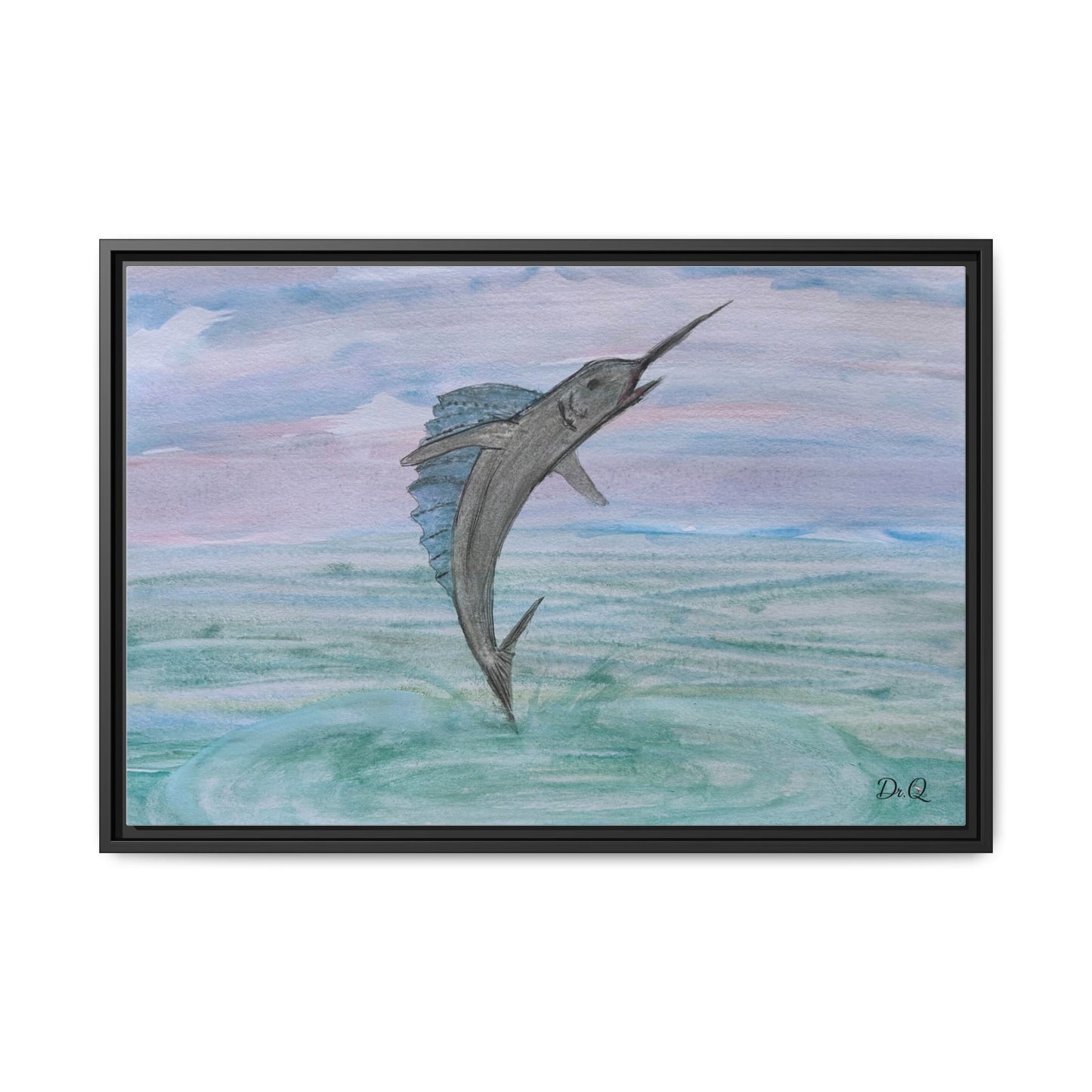 Leaping Marlin Seascape Wall Art