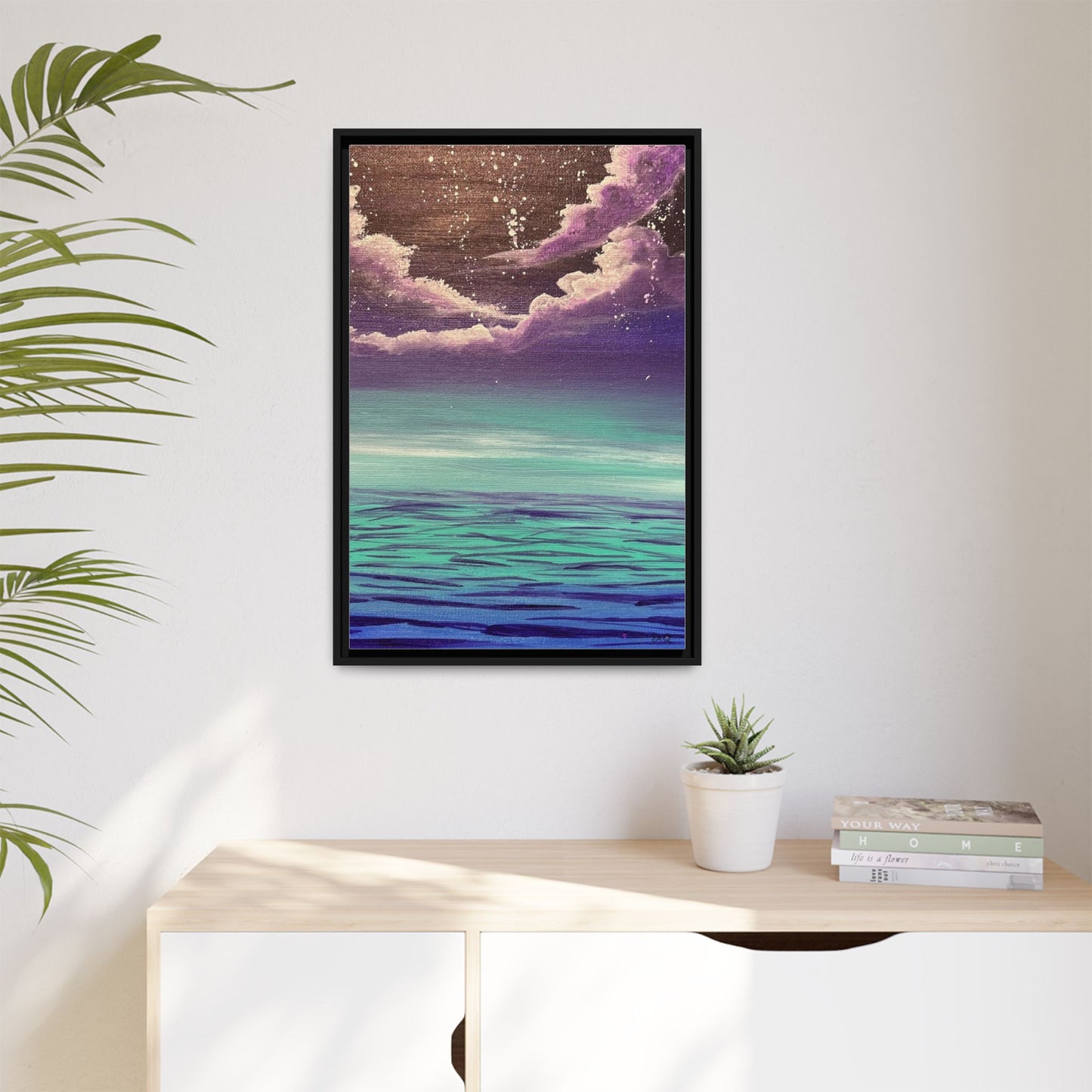 Night Sky Matte Canvas, Framed (Multi-color)