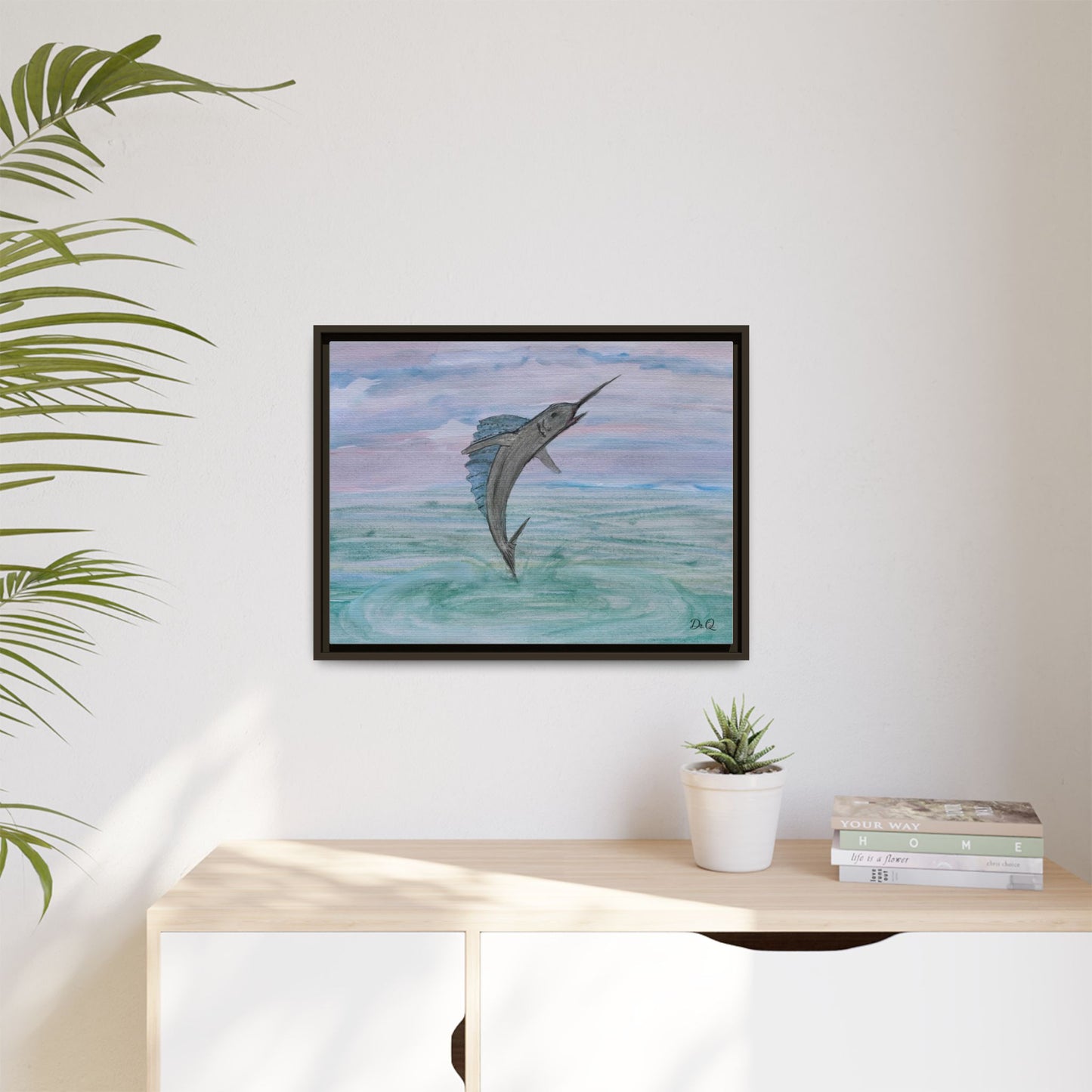 Leaping Marlin Seascape Wall Art