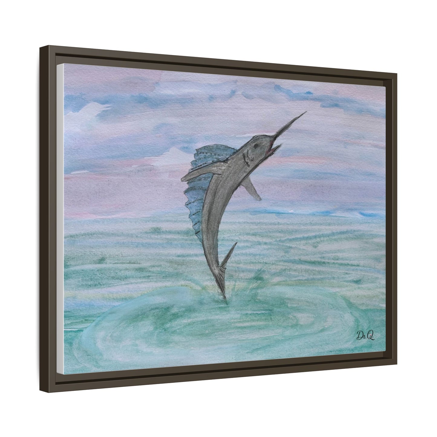 Leaping Marlin Seascape Wall Art