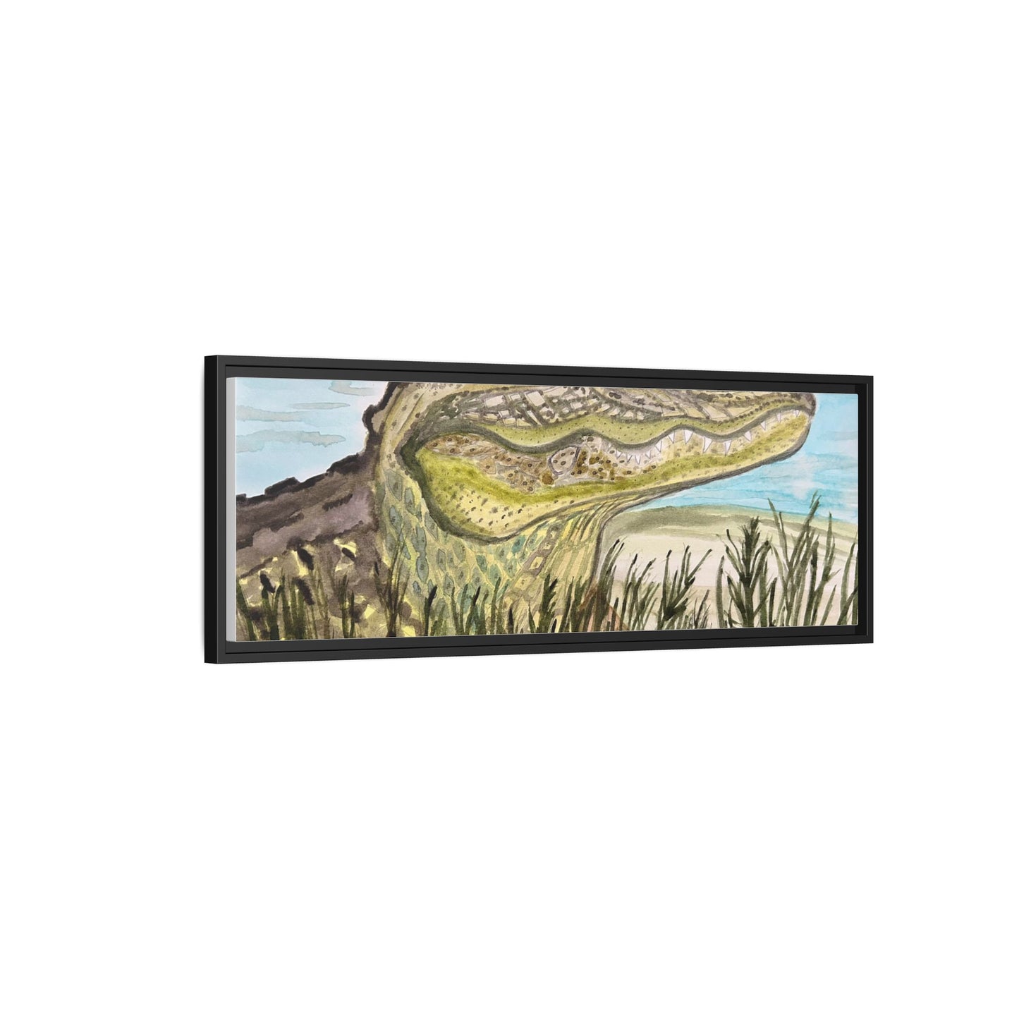 Texas Gator "Big Padre" Alligator Wall Art — Framed Matte Canvas Print