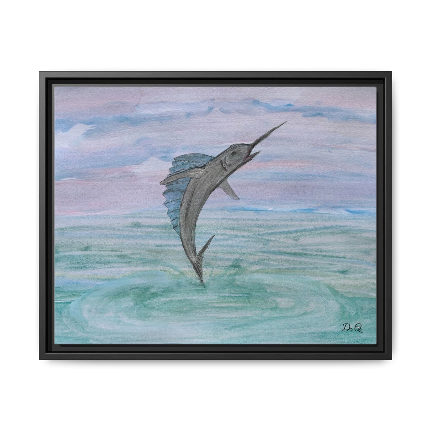 Leaping Marlin Seascape Wall Art