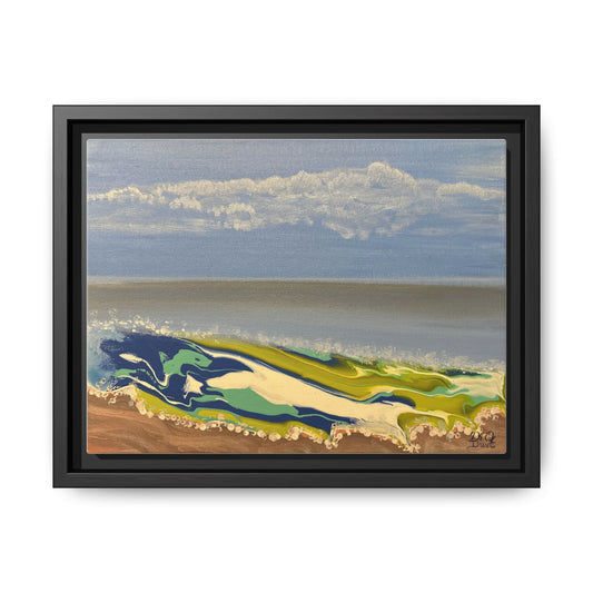 Sea Wash Matte Canvas, Framed (Multi-color)