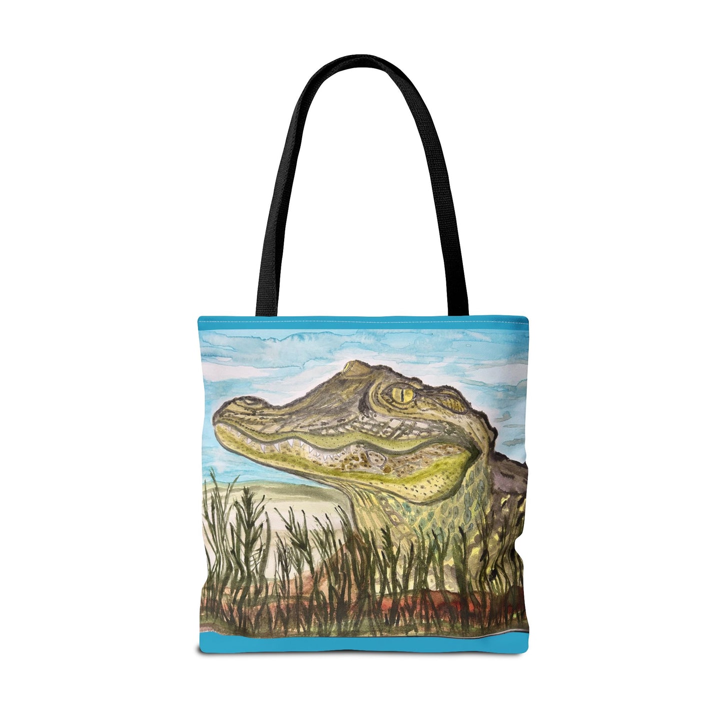 Texas Gator "Big Padre" Alligator Marsh Tote Bag — Wildlife Art Canvas Beach & Market Tote