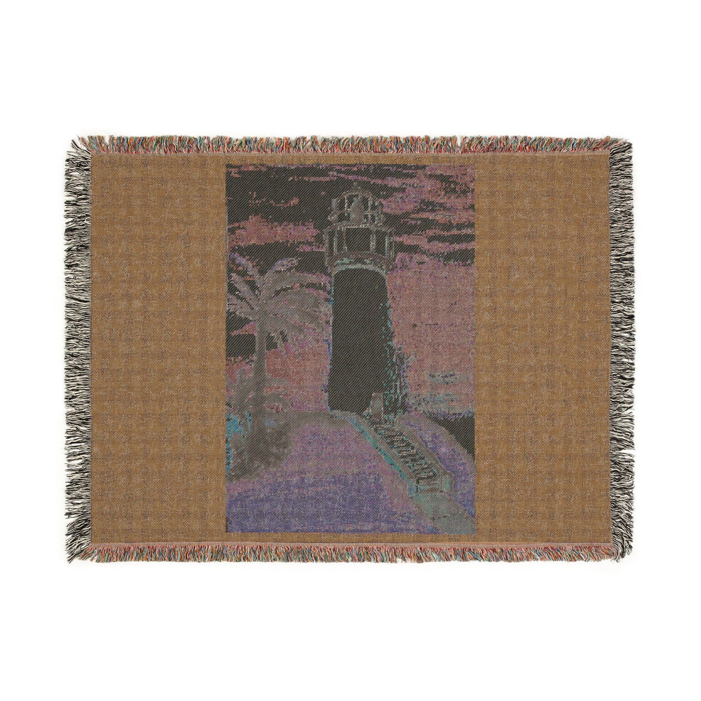 Port Isabel Lighthouse Woven Blanket — "Keep the Lights On" Coastal Throw