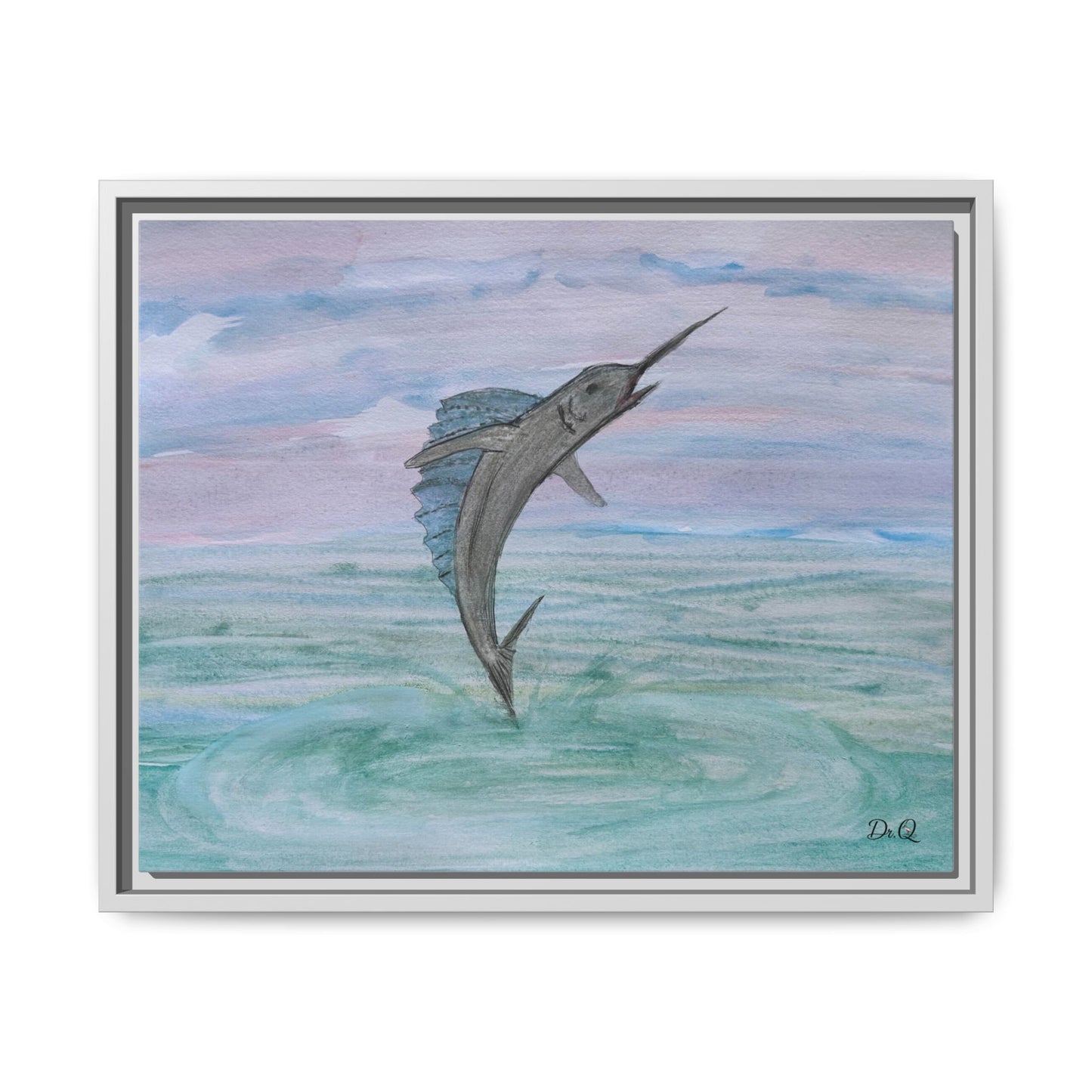 Leaping Marlin Seascape Wall Art