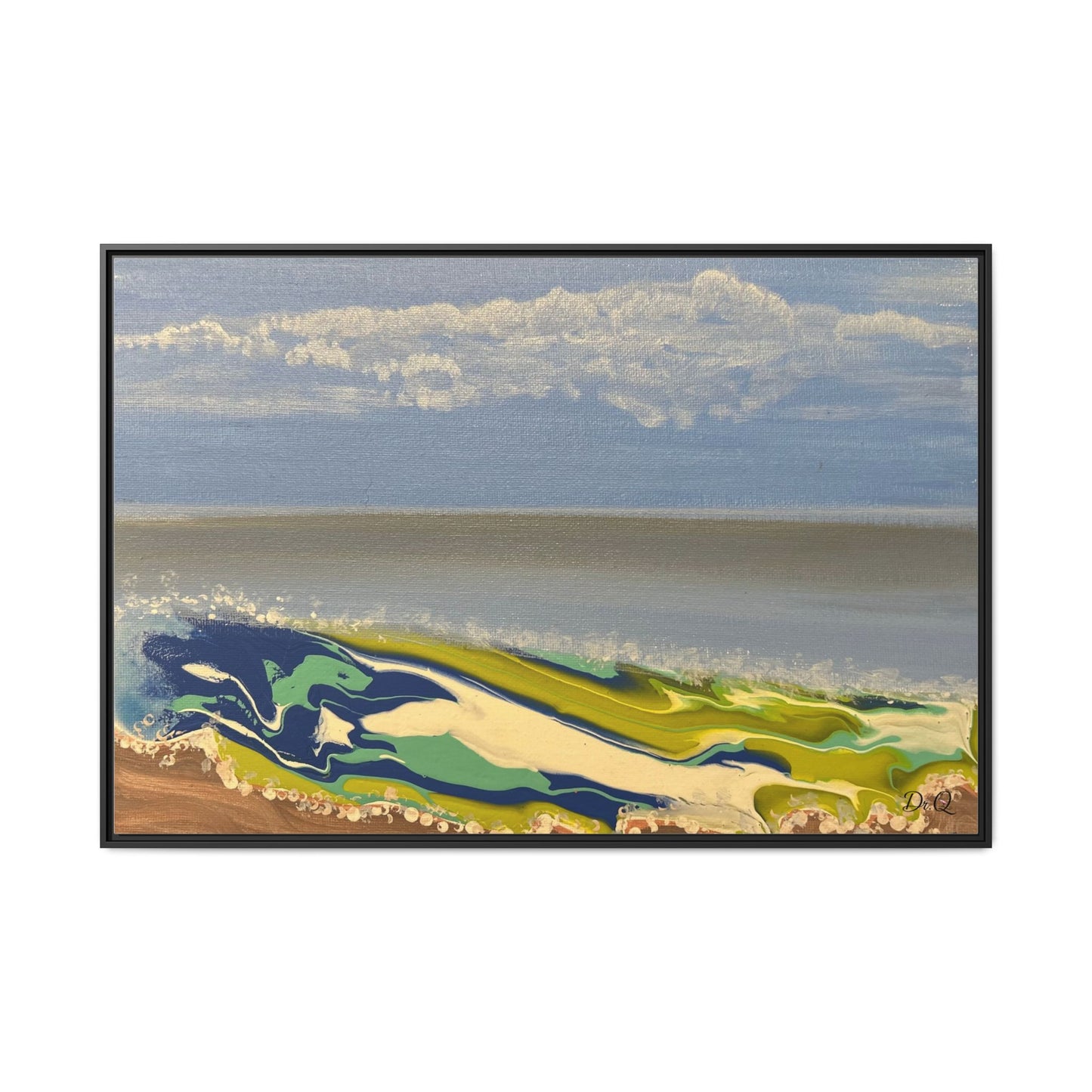 Sea Wash Matte Canvas, Framed (Multi-color)