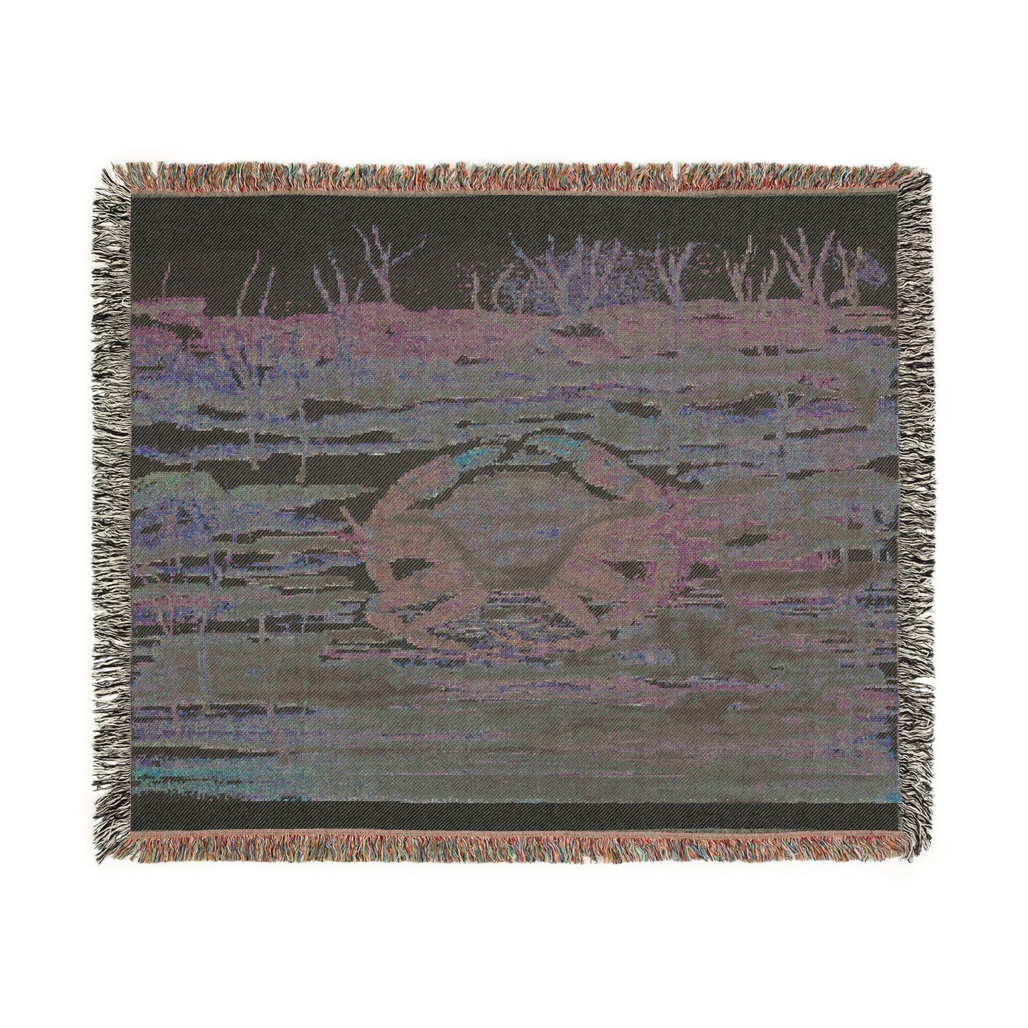 Blue Crab Coastal Woven Blanket – Nautical Beach Throw for Ocean Lovers