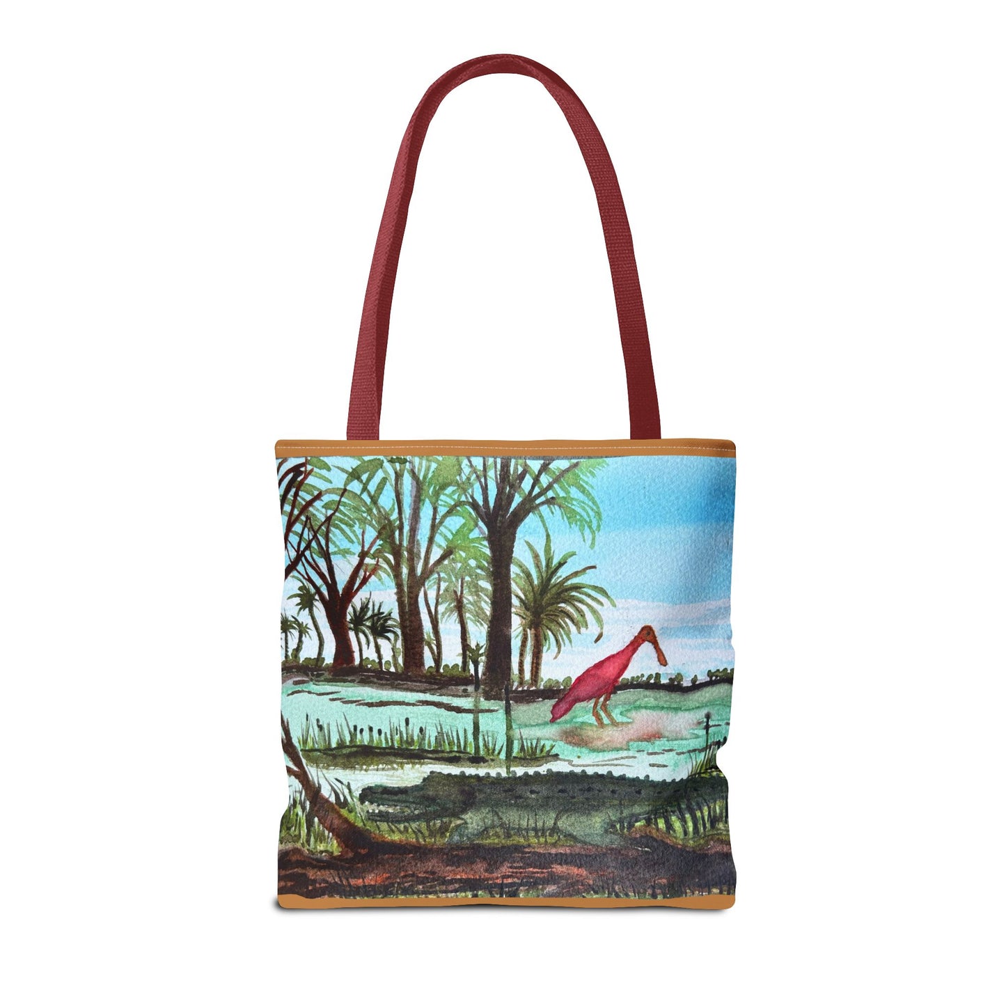 Texas Gator & Roseate Spoonbill Tote Bag — Bold All-Over Print