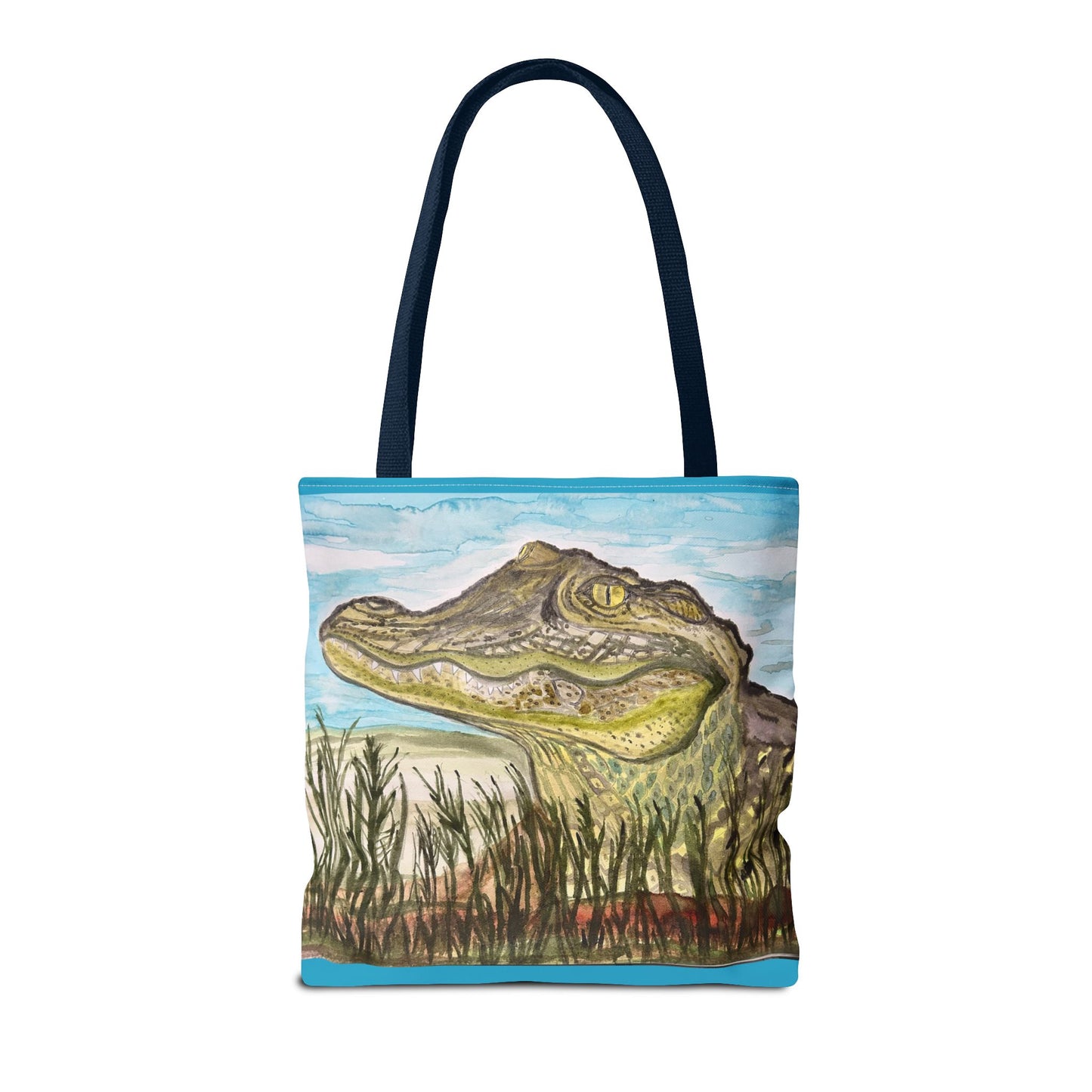 Texas Gator "Big Padre" Alligator Marsh Tote Bag — Wildlife Art Canvas Beach & Market Tote