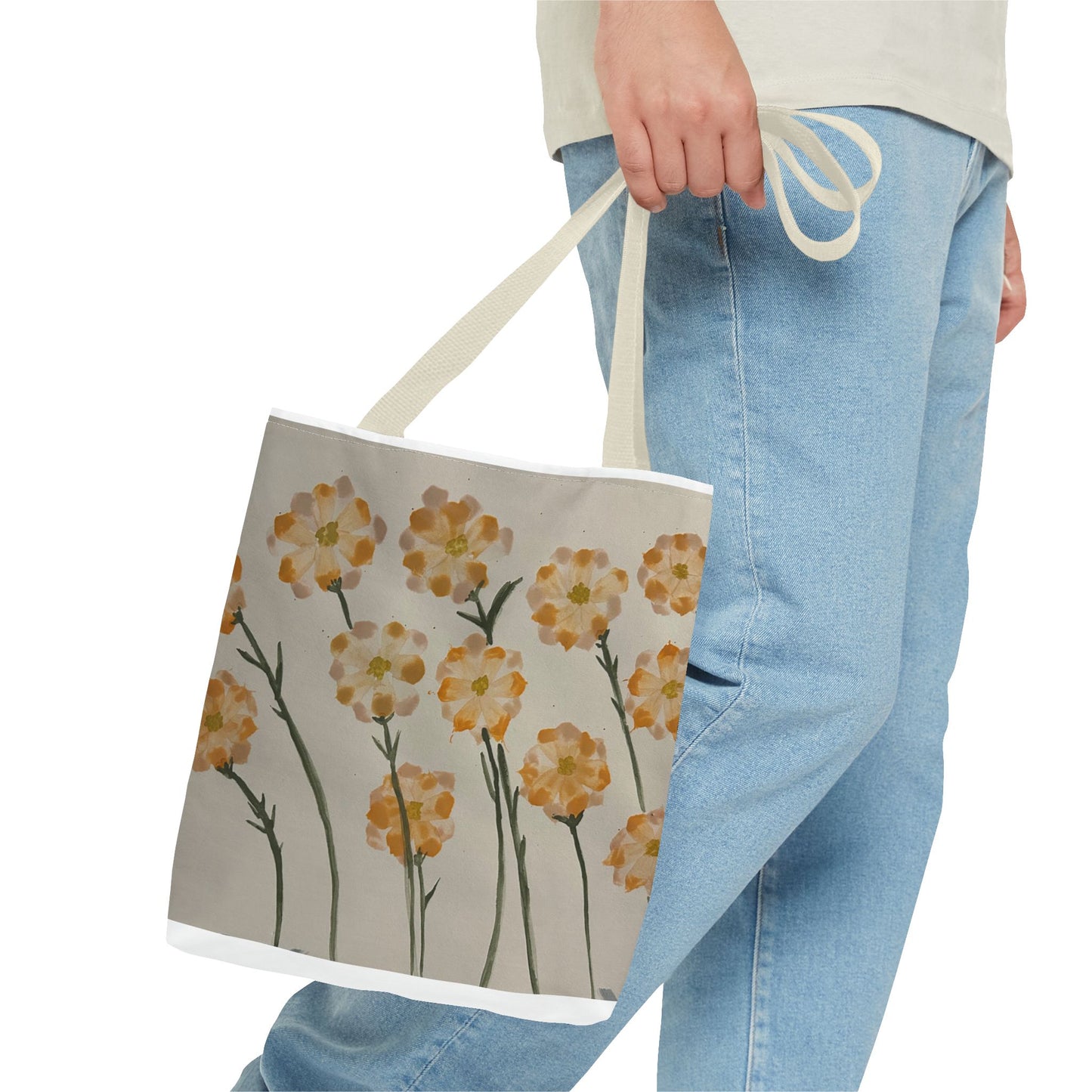 Yellow Orange Flowers Tote Bag (AOP)