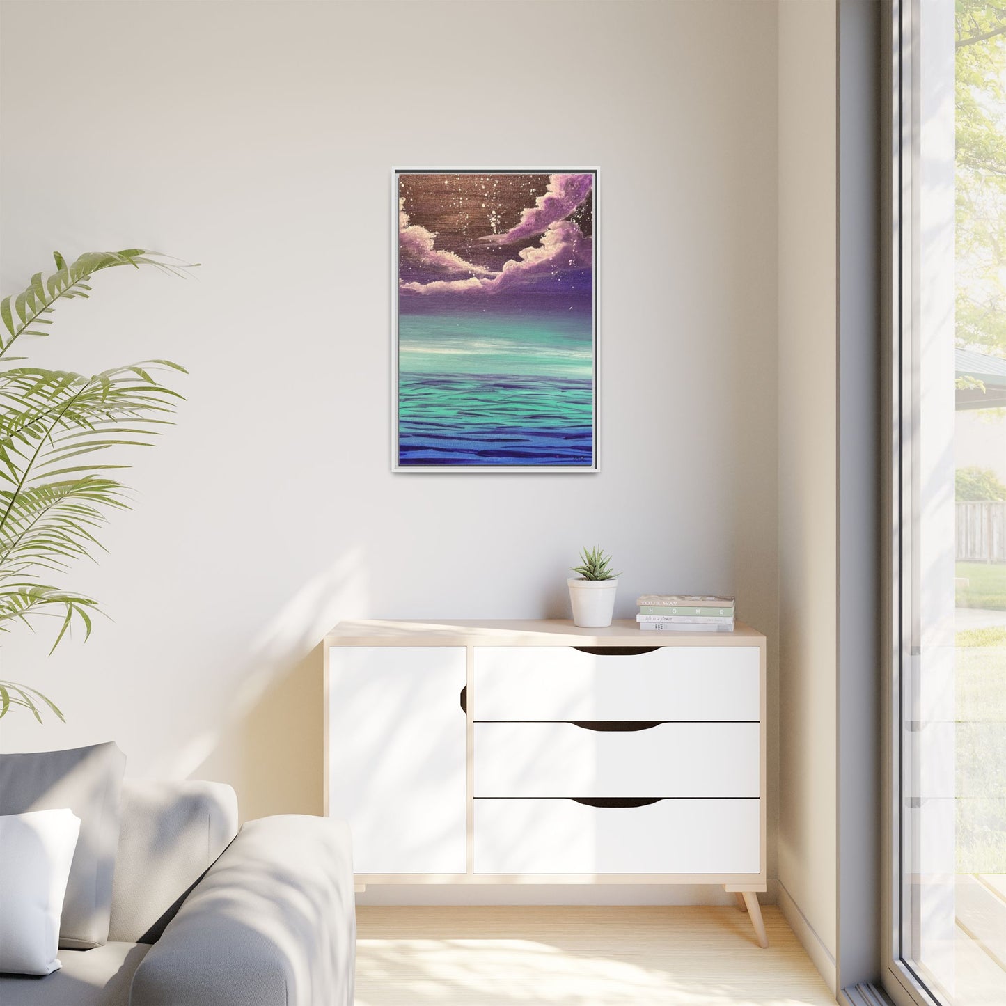 Night Sky Matte Canvas, Framed (Multi-color)