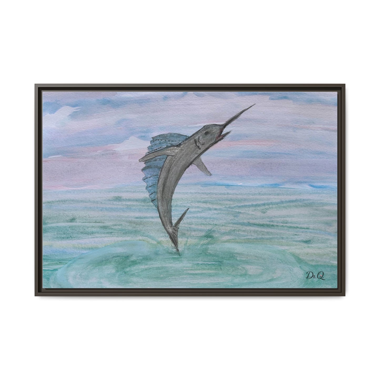 Leaping Marlin Seascape Wall Art